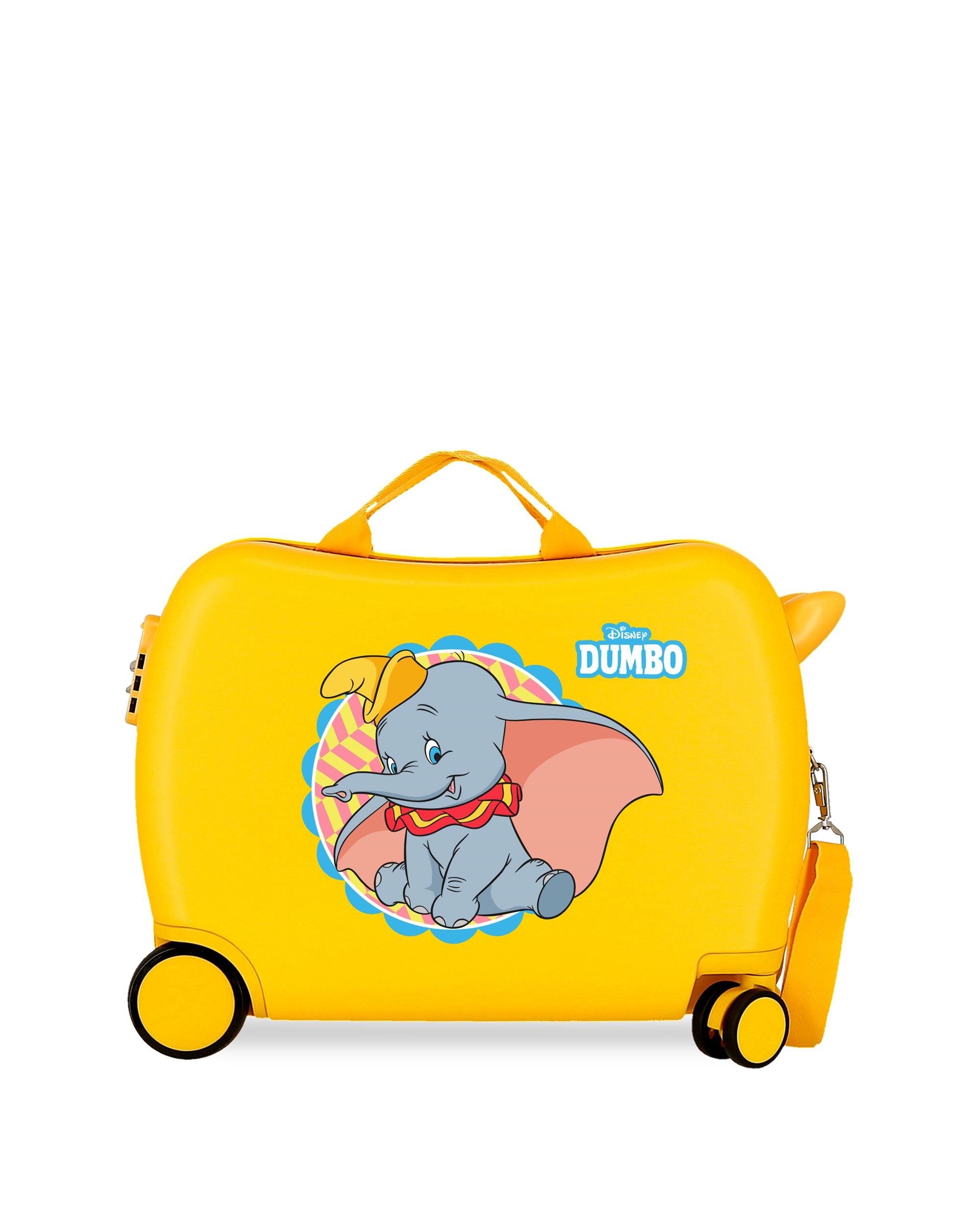 Mala Infantil 2 Rodas Multidirecionais Dumbo Amarelo-1