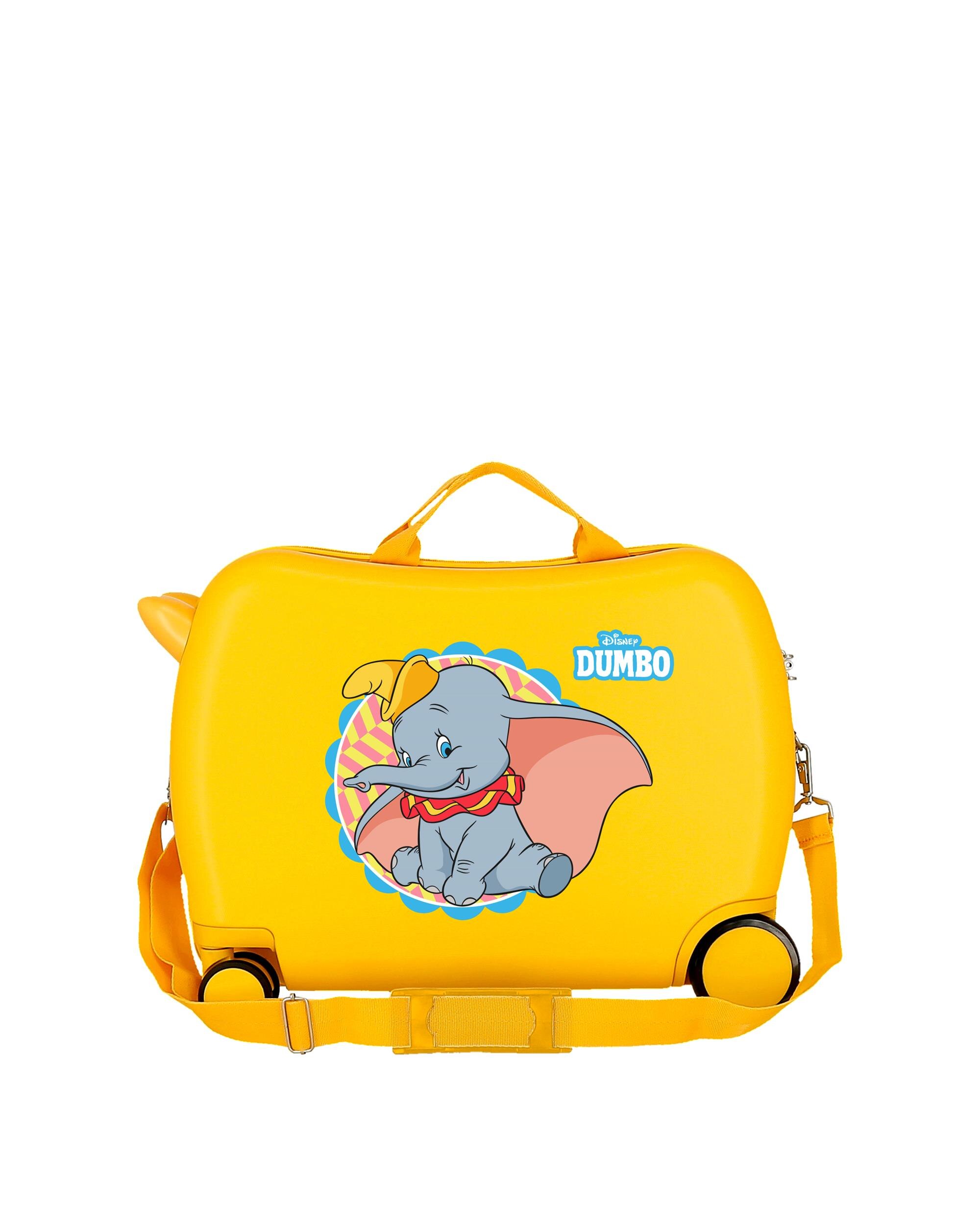 Mala Infantil 2 Rodas Multidirecionais Dumbo Amarelo-3