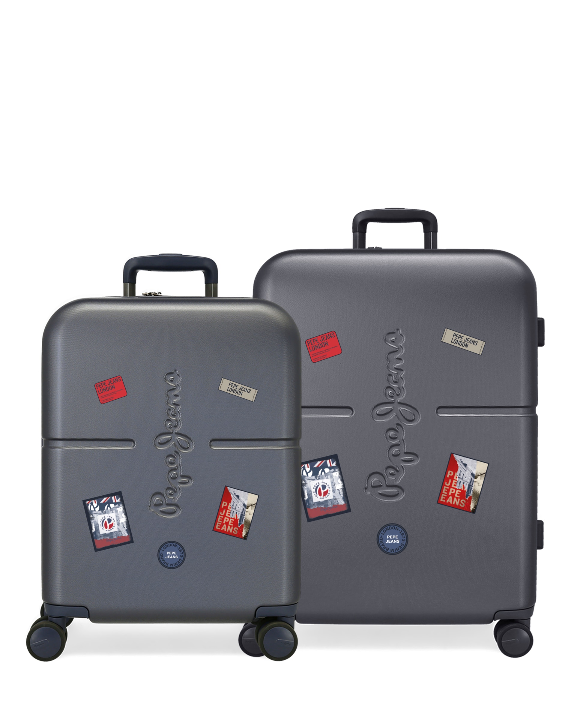 Conjunto de Malas (cabine e Média) Kay Rígidas com Capacidade de 116l Cinzento-1
