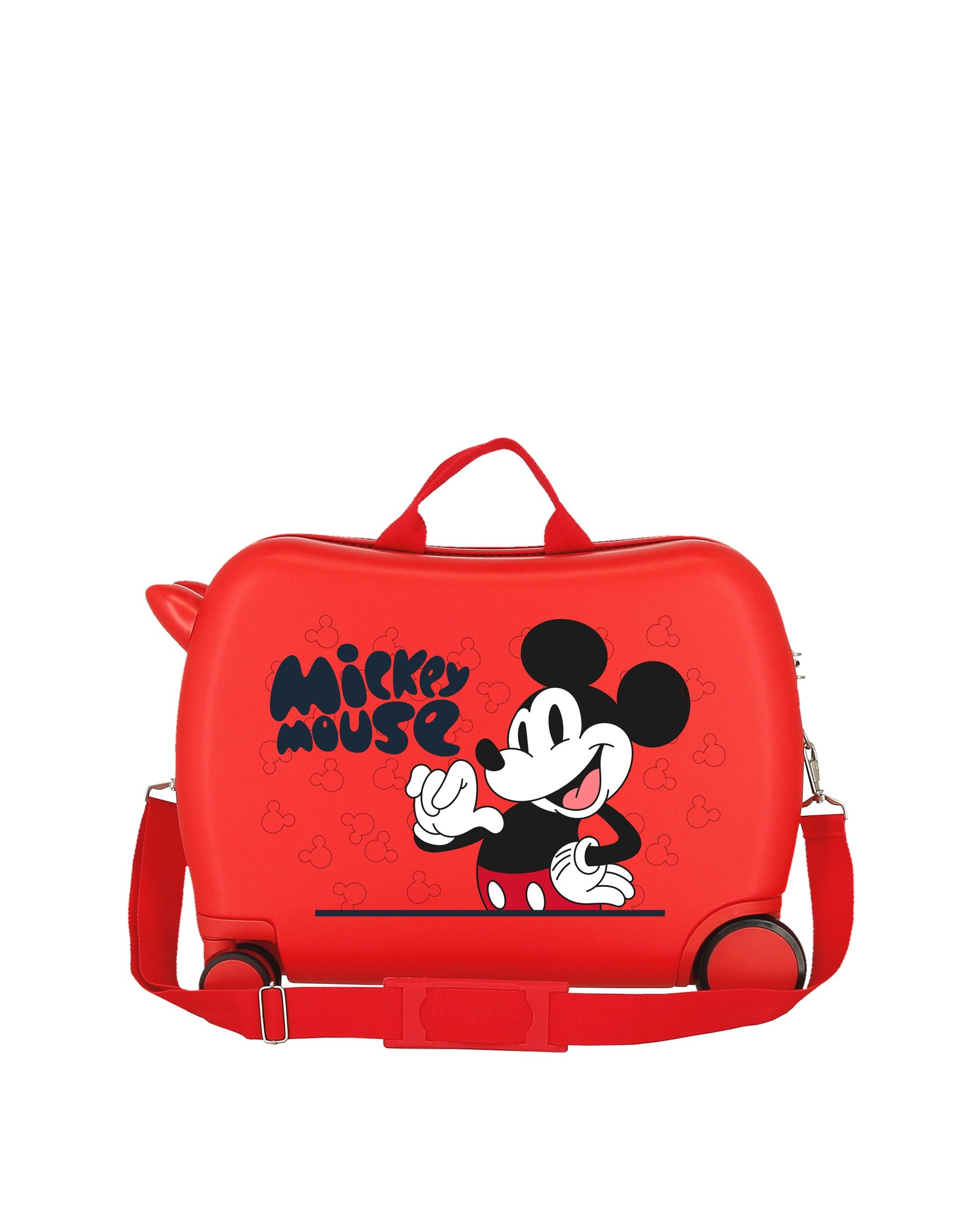 Mala Infantil 2 Rodas Multidirecionais Mickey Mouse Fashion Vermelho-3