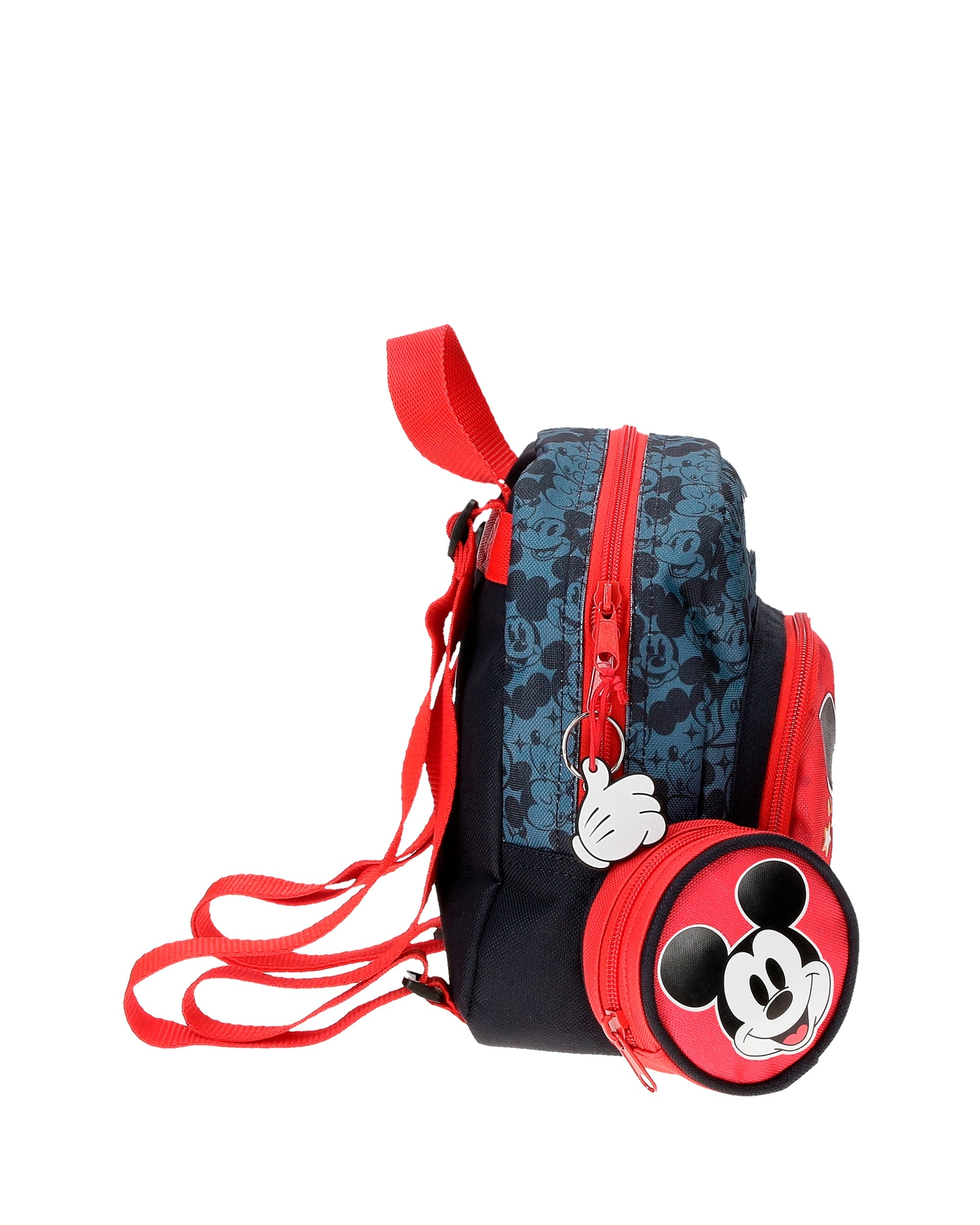 Mochila Disney Infantil Mickey Get Moving 23cm com Porta Chupeta Multicolor-2