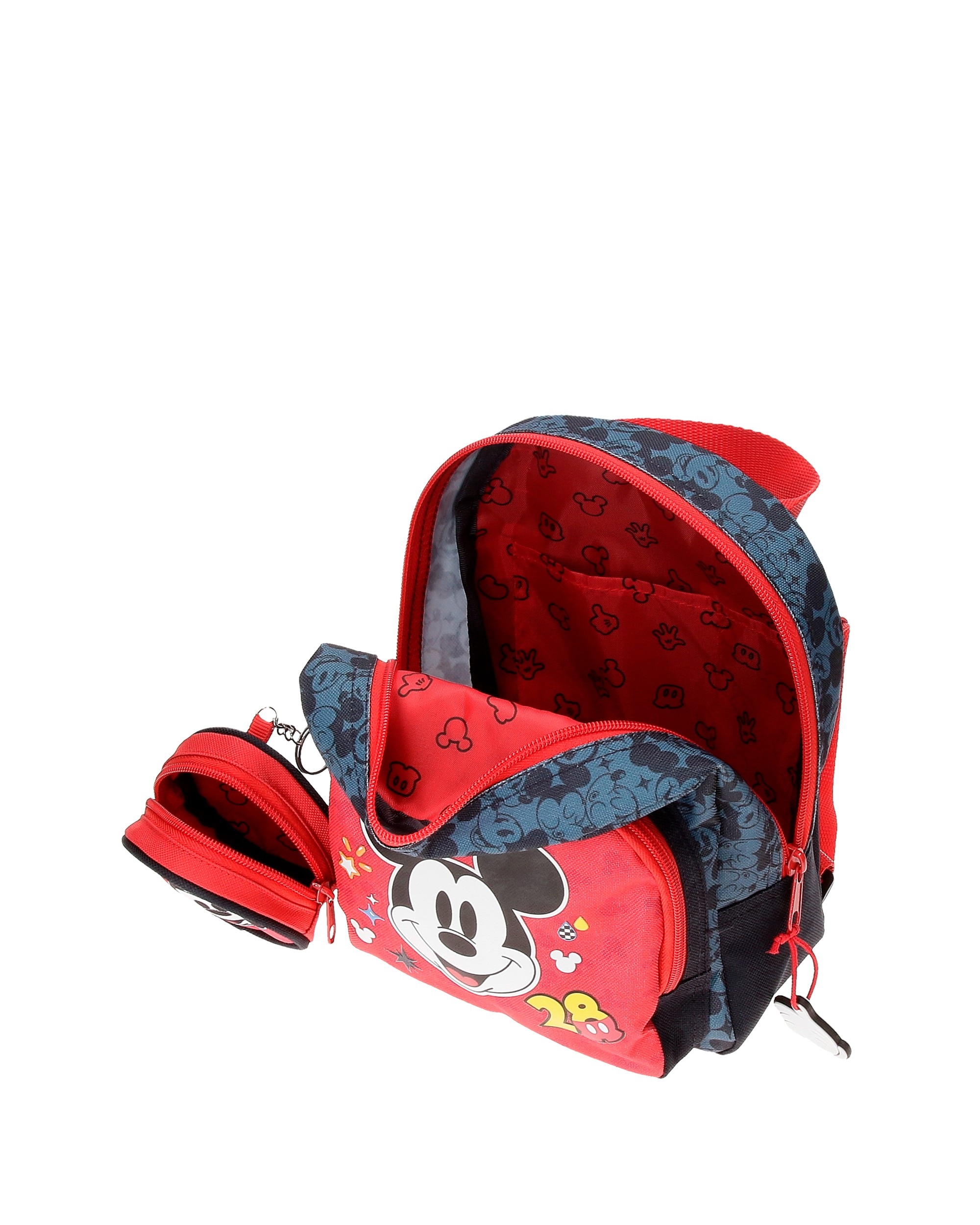 Mochila Disney Infantil Mickey Get Moving 23cm com Porta Chupeta Multicolor-4