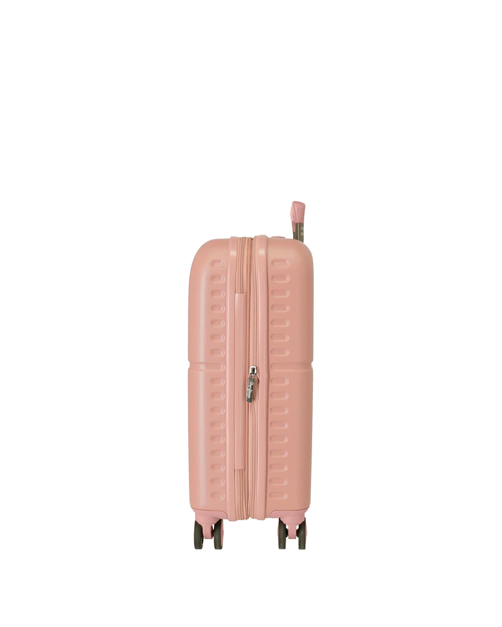 Mala de Cabine Carina Rígida Expansível com Capacidade de 37l Rosa-4