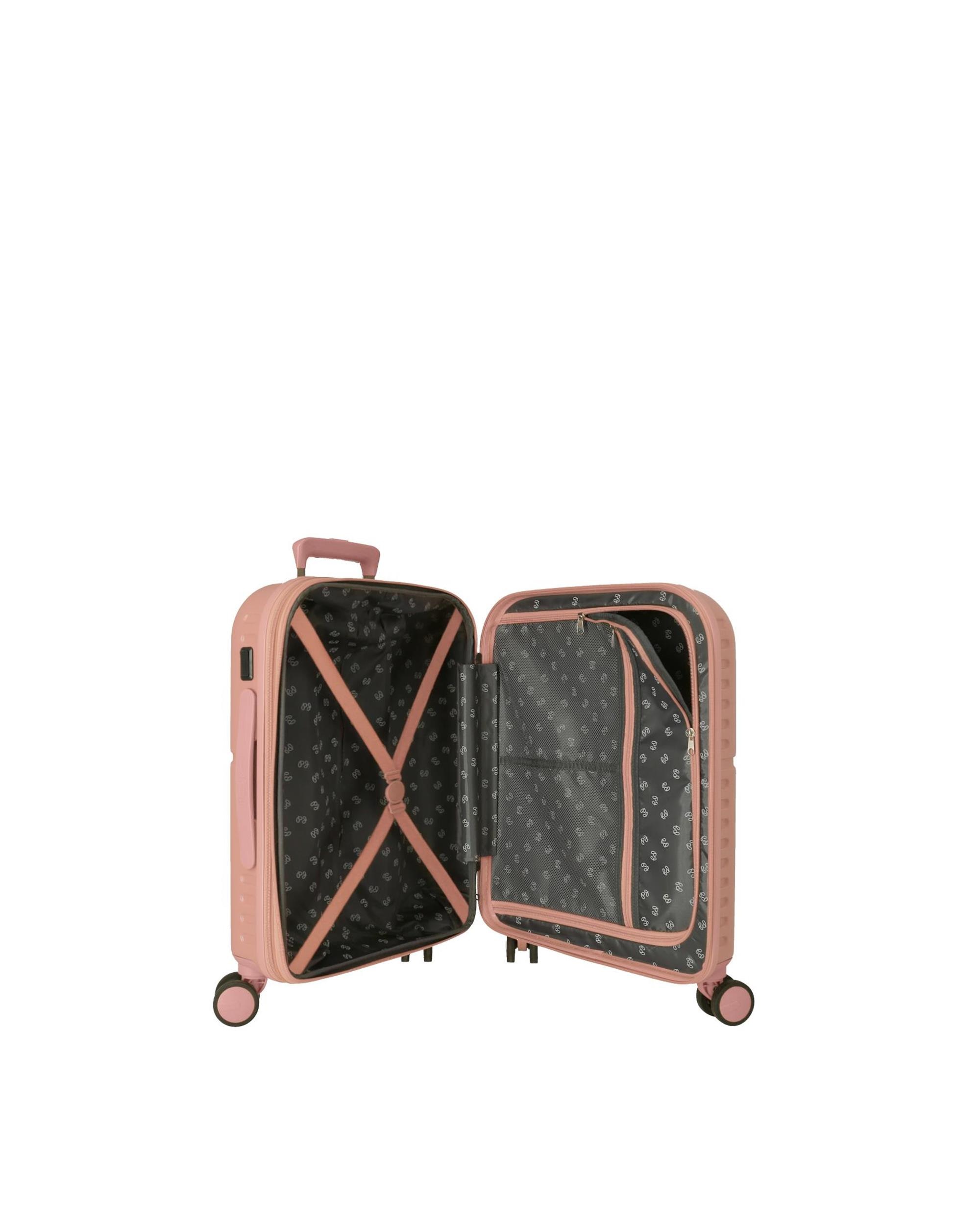 Mala de Cabine Carina Rígida Expansível com Capacidade de 37l Rosa-5
