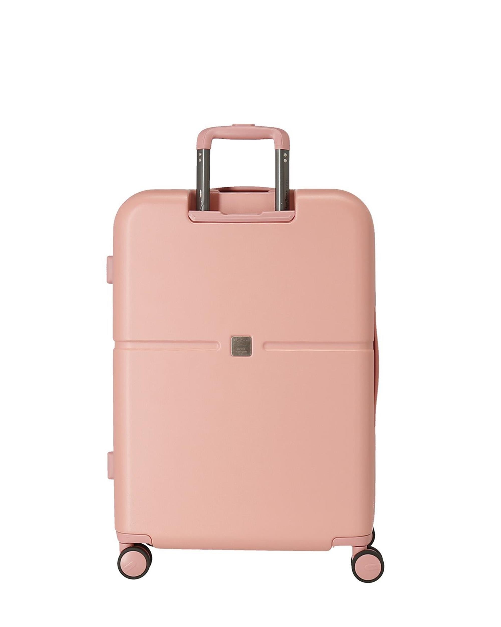 Conjunto de Malas (cabine e Média) Carina Rígidas com Capacidade de 116l Rosa-pastel-3