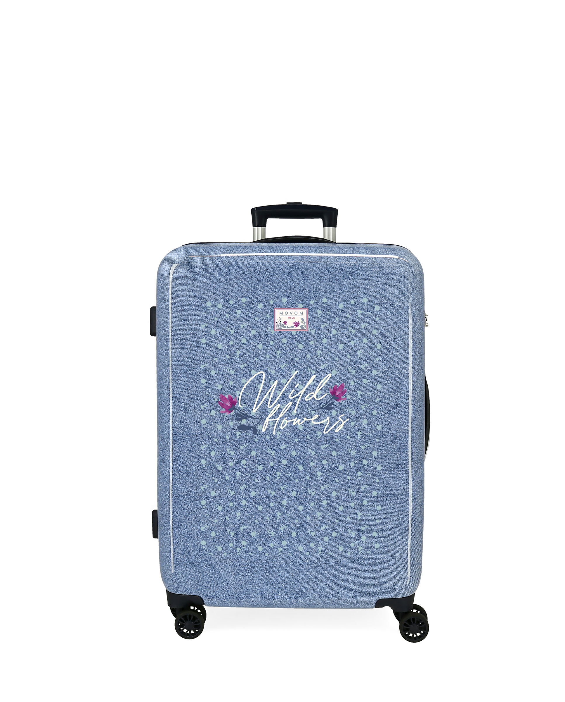 Mala Média Wild Flowers Rígida com Capacidade de 70l Azul-1