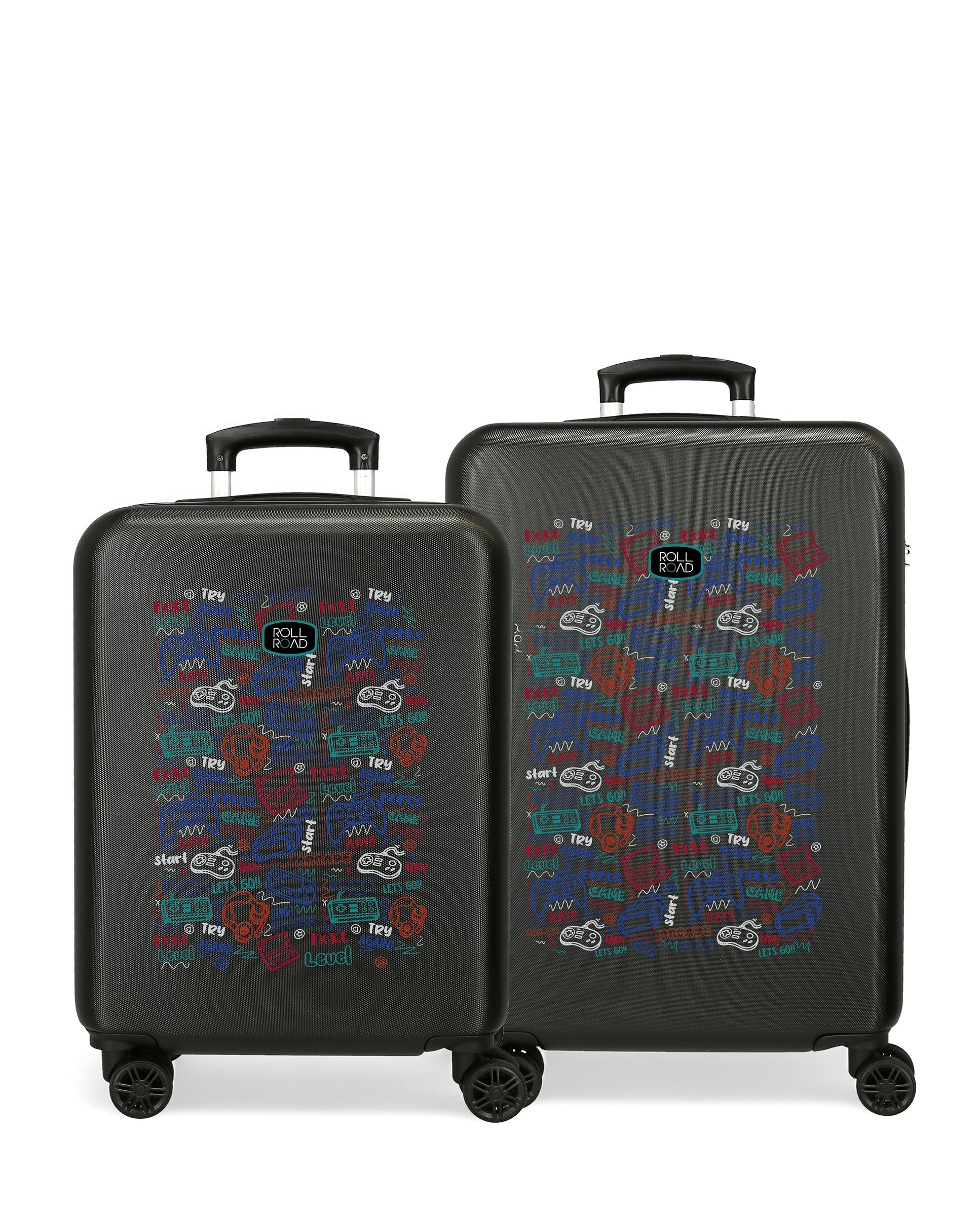 Conjunto de Malas (cabine e Média) Next Level Rígidas com Capacidade de 91l Preto-1