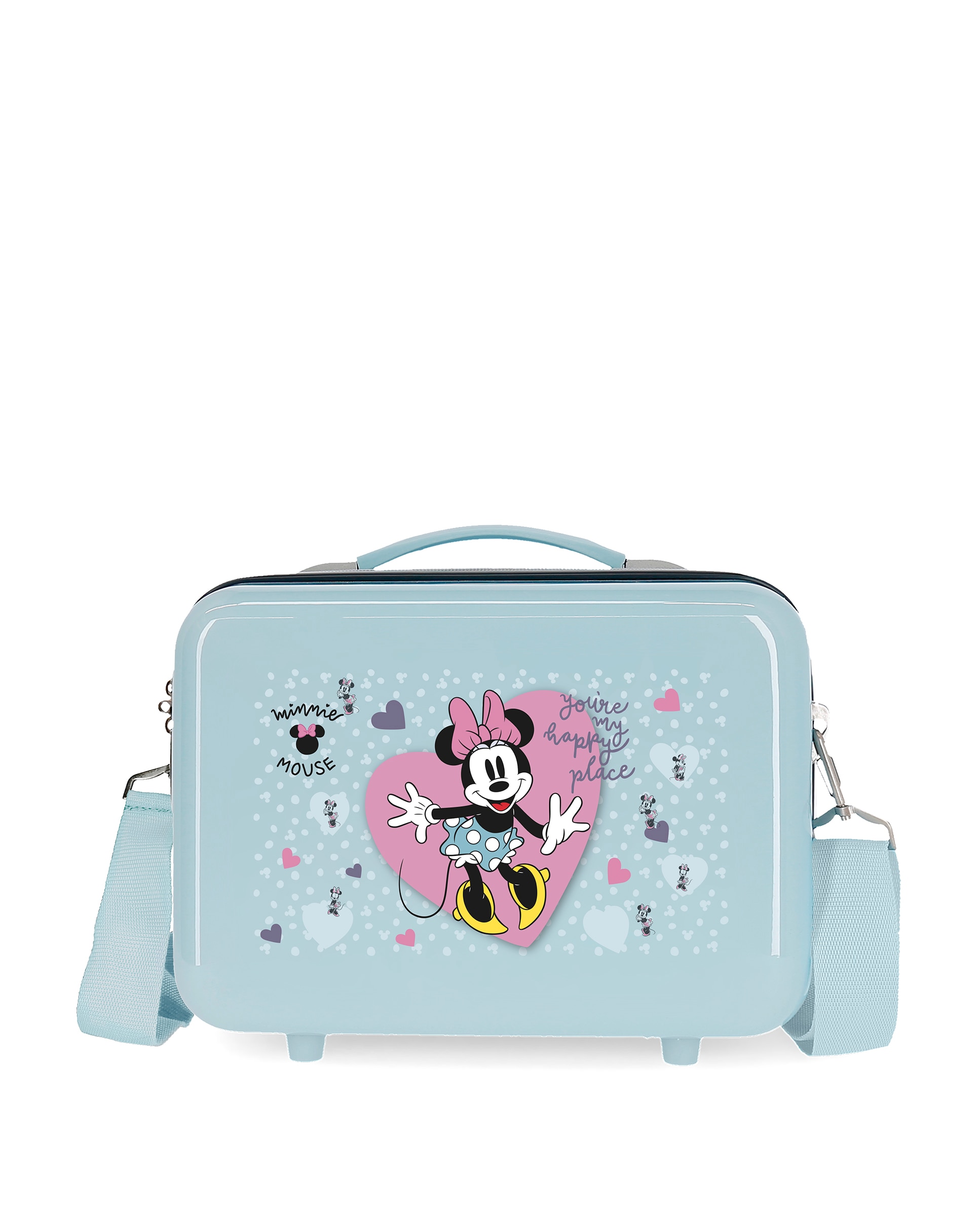 Necessaire Minnie My Happy Place Rígido Adaptável a Trolley Azul-1
