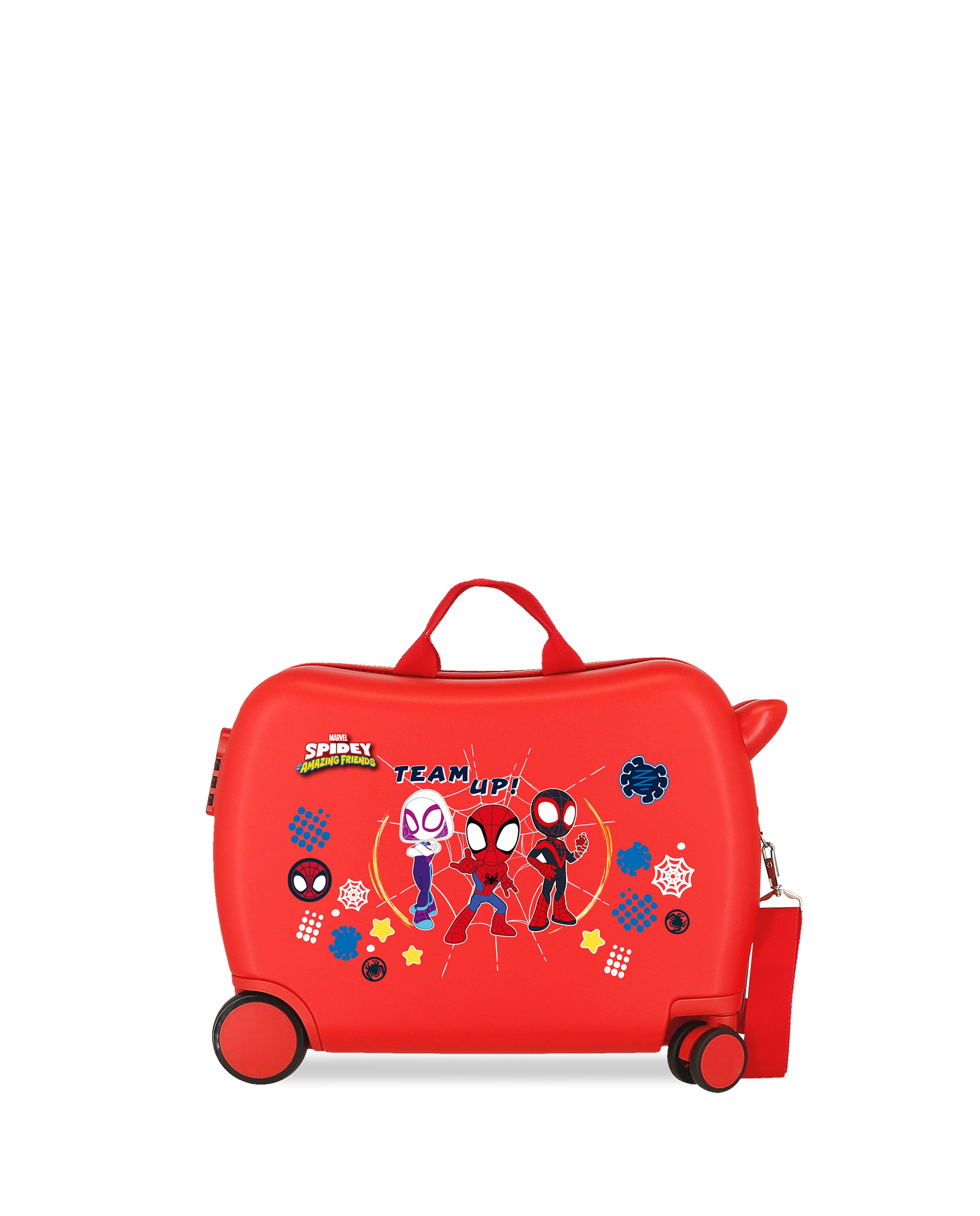 Mala Infantil Spidey And Friends com Duas Rodas Multidirecionais Vermelho-1