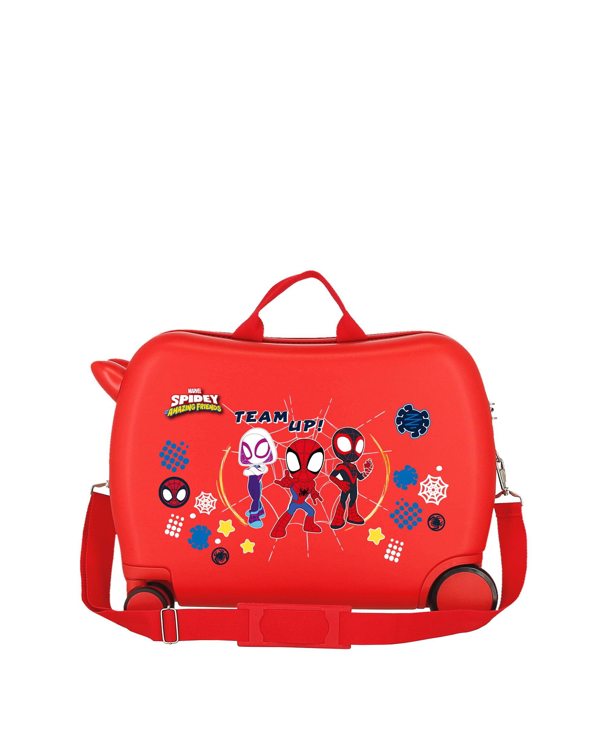 Mala Infantil Spidey And Friends com Duas Rodas Multidirecionais Vermelho-3