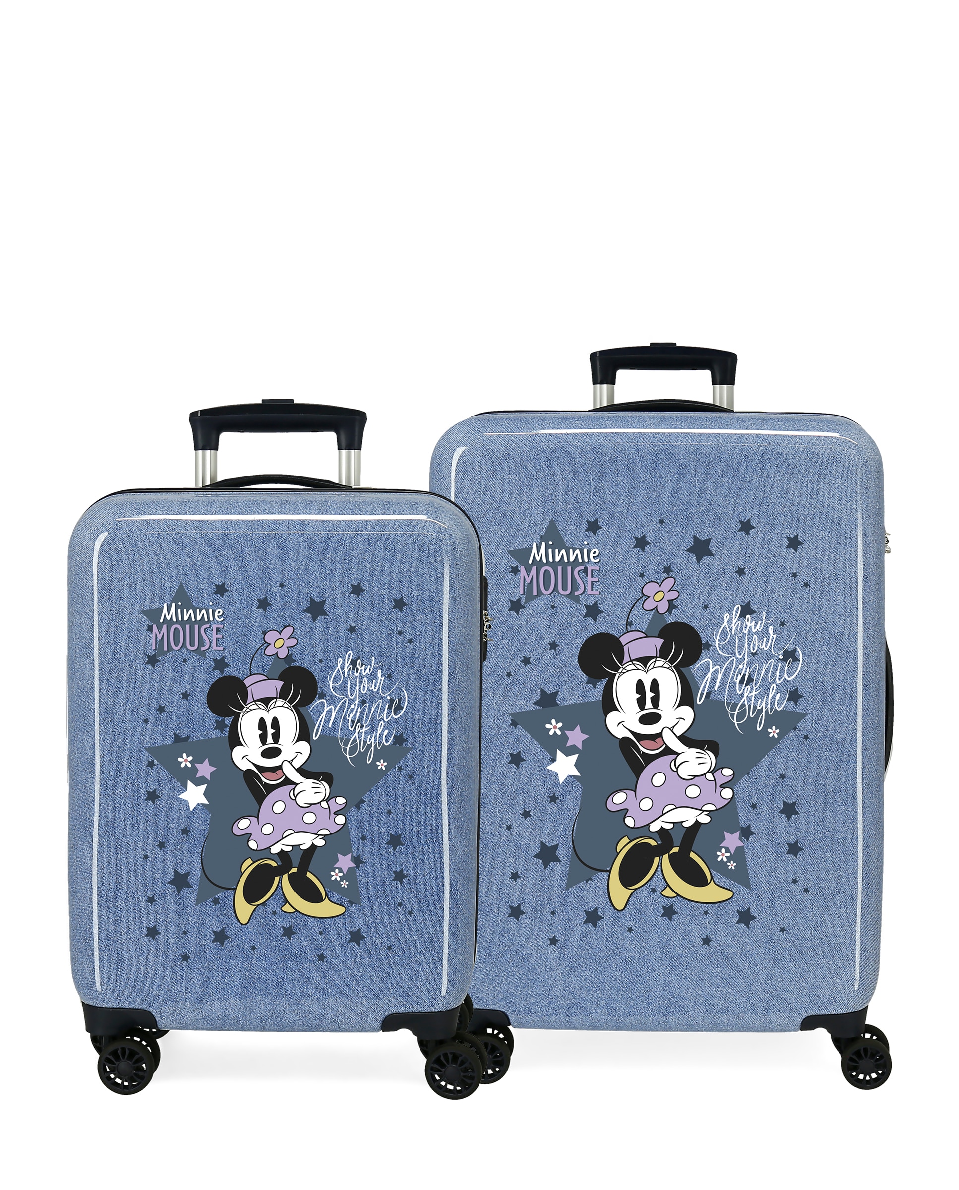 Conjunto de Malas (cabine e Média) Style Rígida com Capacidade de 104l Azul denim-1