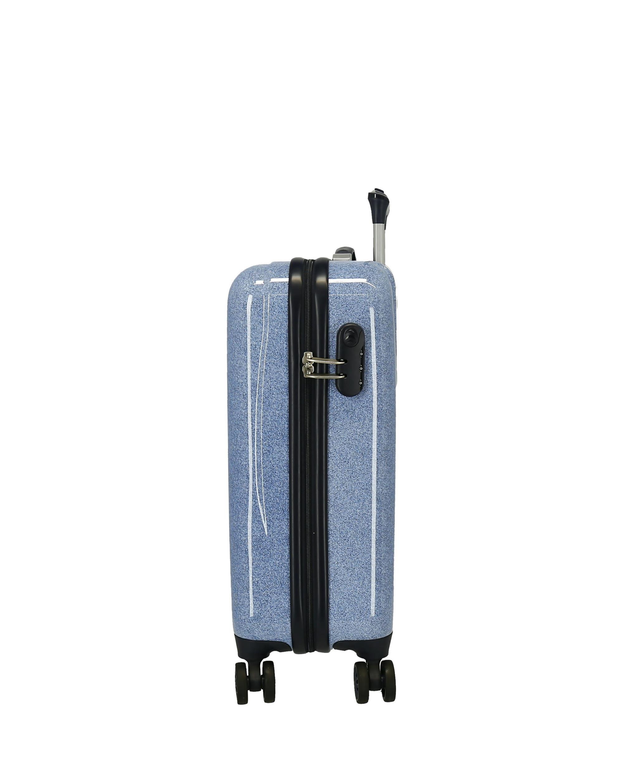Conjunto de Malas (cabine e Média) Style Rígida com Capacidade de 104l Azul denim-2
