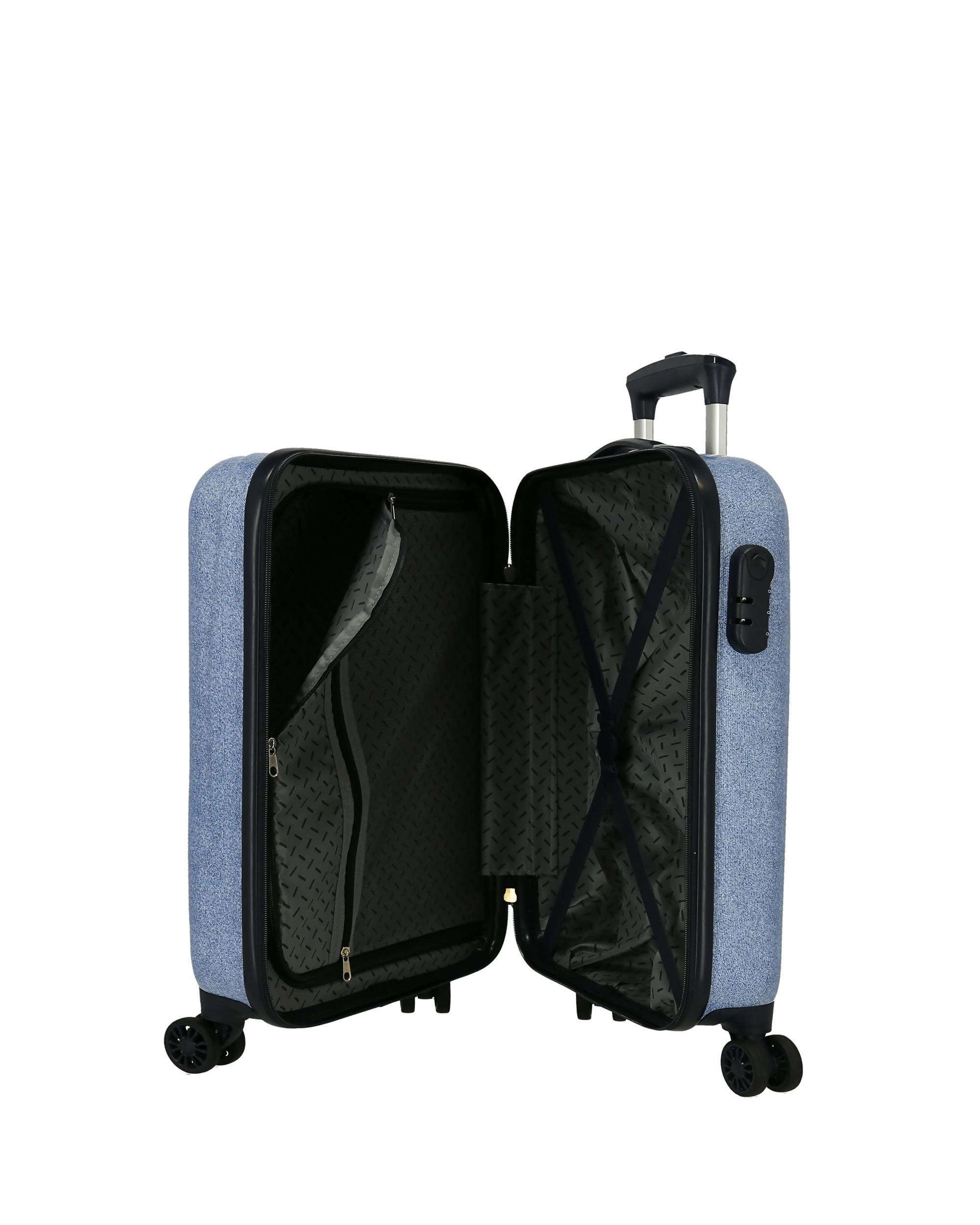 Conjunto de Malas (cabine e Média) Style Rígida com Capacidade de 104l Azul denim-5