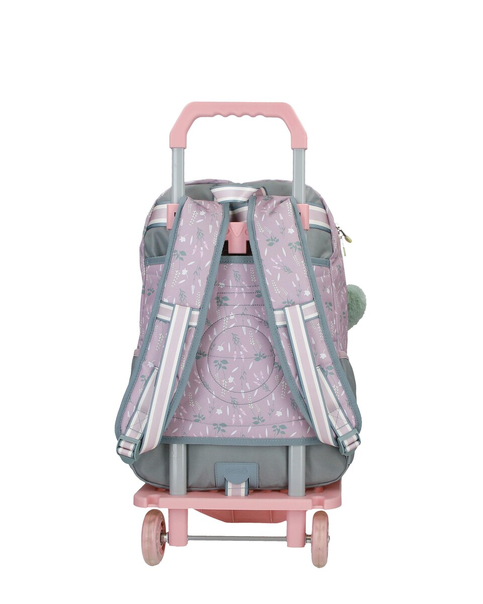 Mochila Enso Beautiful day com duplo compartimento com carro Roxo-3