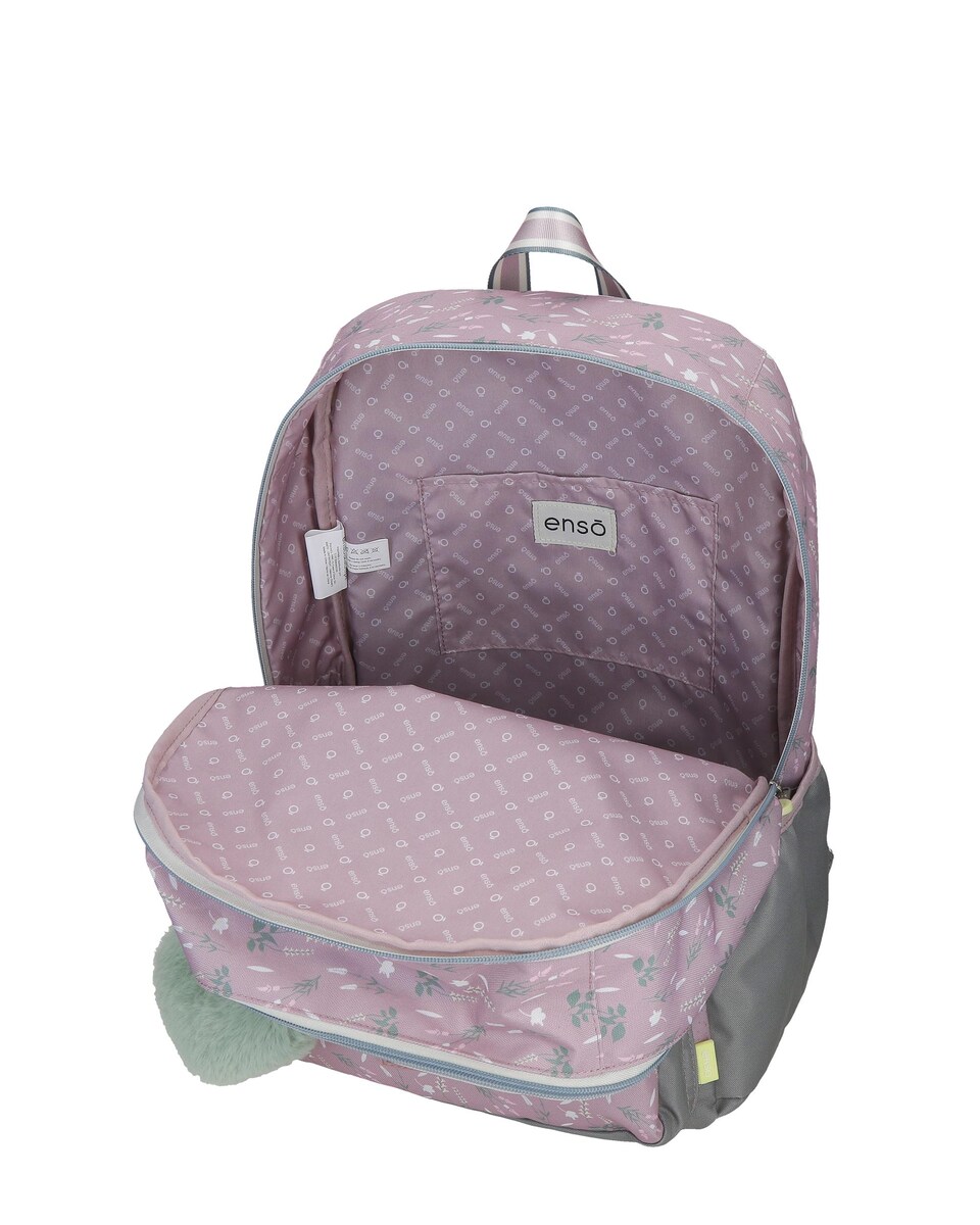 Mochila Enso Beautiful day com duplo compartimento com carro Roxo-4