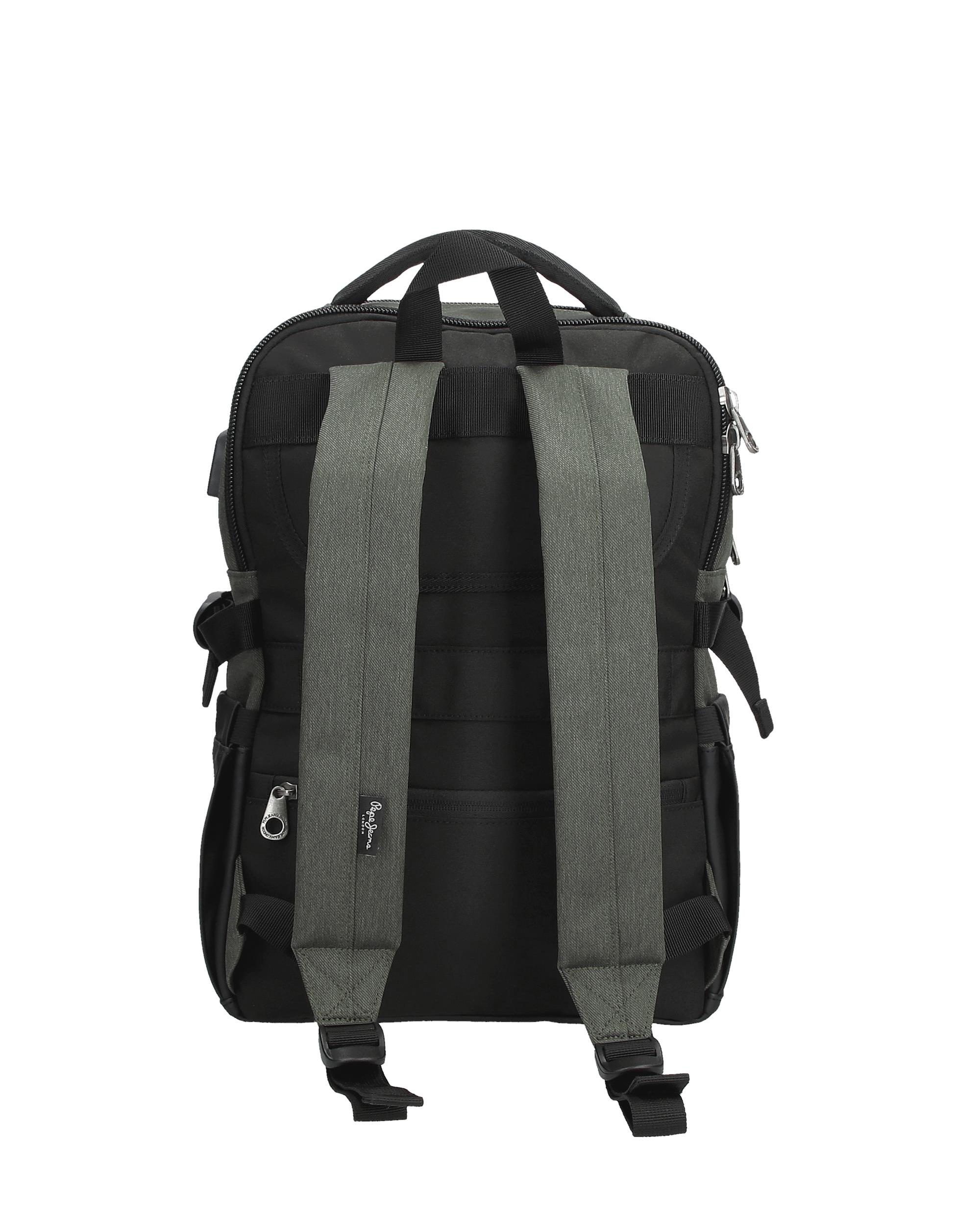 Mochila Pepe Jeans Jarvis Verde com Dois Compartimentos para Computador Portátil 15,6" e Tablet Verde-3