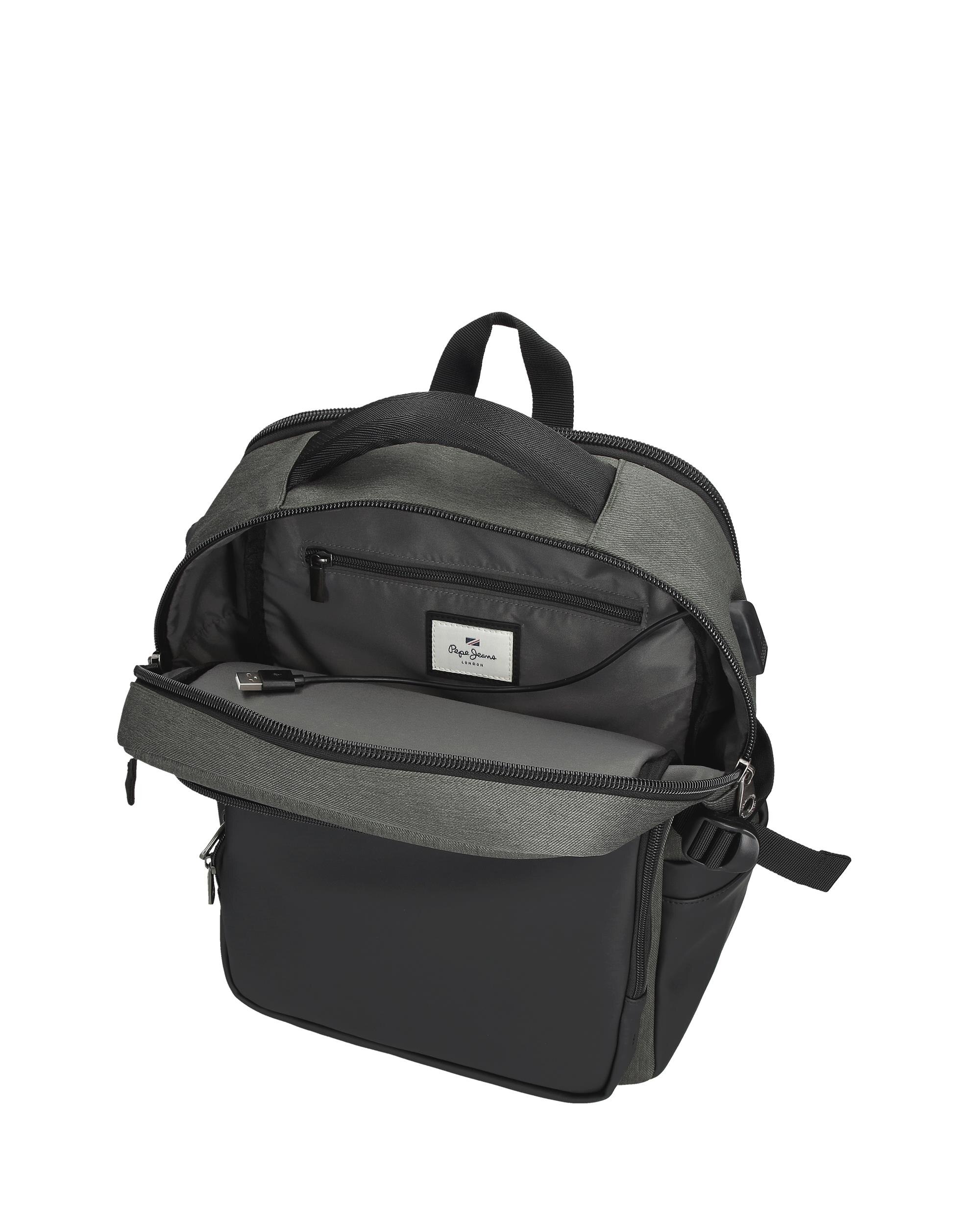 Mochila Pepe Jeans Jarvis Verde com Dois Compartimentos para Computador Portátil 15,6" e Tablet Verde-6
