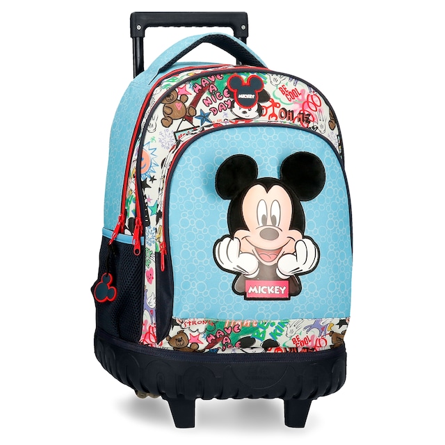 Imagem 0 de Mochila Infantil com Duas Rodas Mickey Be Cool com Dois Compartimentos