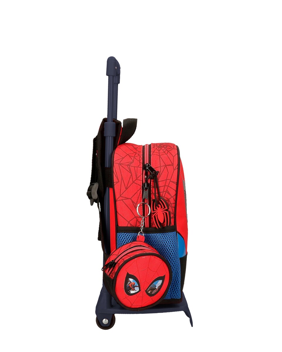 Mochila Infantil com Porta Chupeta Spiderman Protector 25 Cm com Trolley Vermelho-2