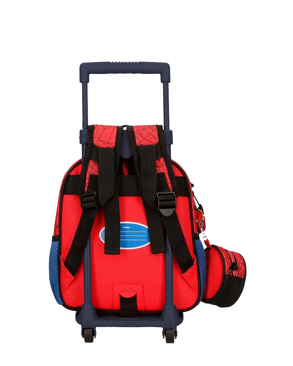 Mochila Infantil com Porta Chupeta Spiderman Protector 25 Cm com Trolley Vermelho-3