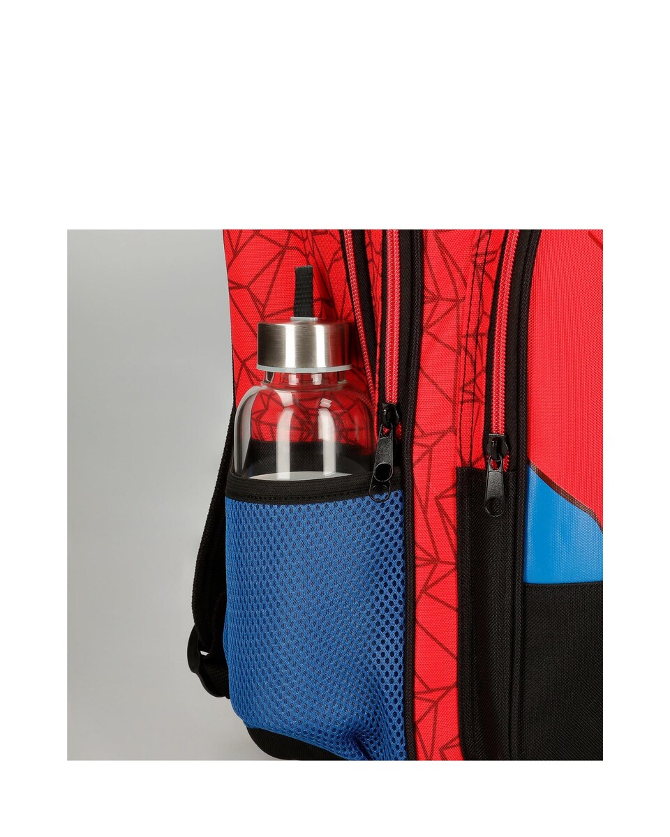 Mochila Infantil com Porta Chupeta Spiderman Protector 25 Cm com Trolley Vermelho-5