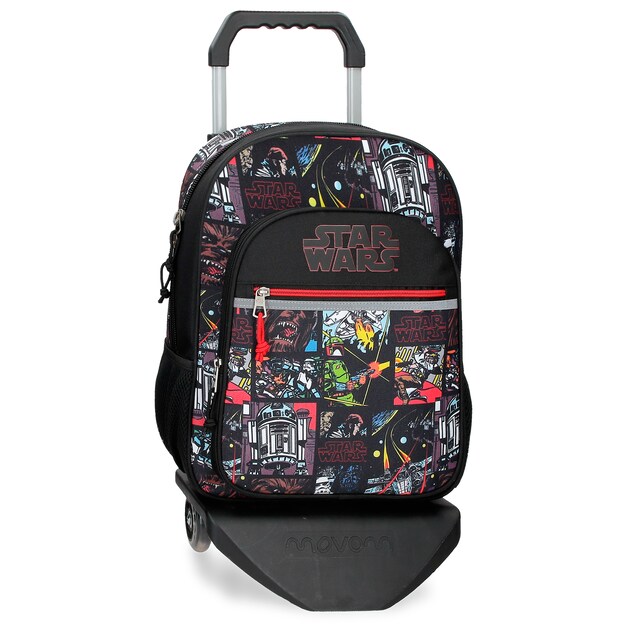 Imagem 0 de Mochila Escolar Galactic Team com Bolsos Frontais e Laterais com Carrinho