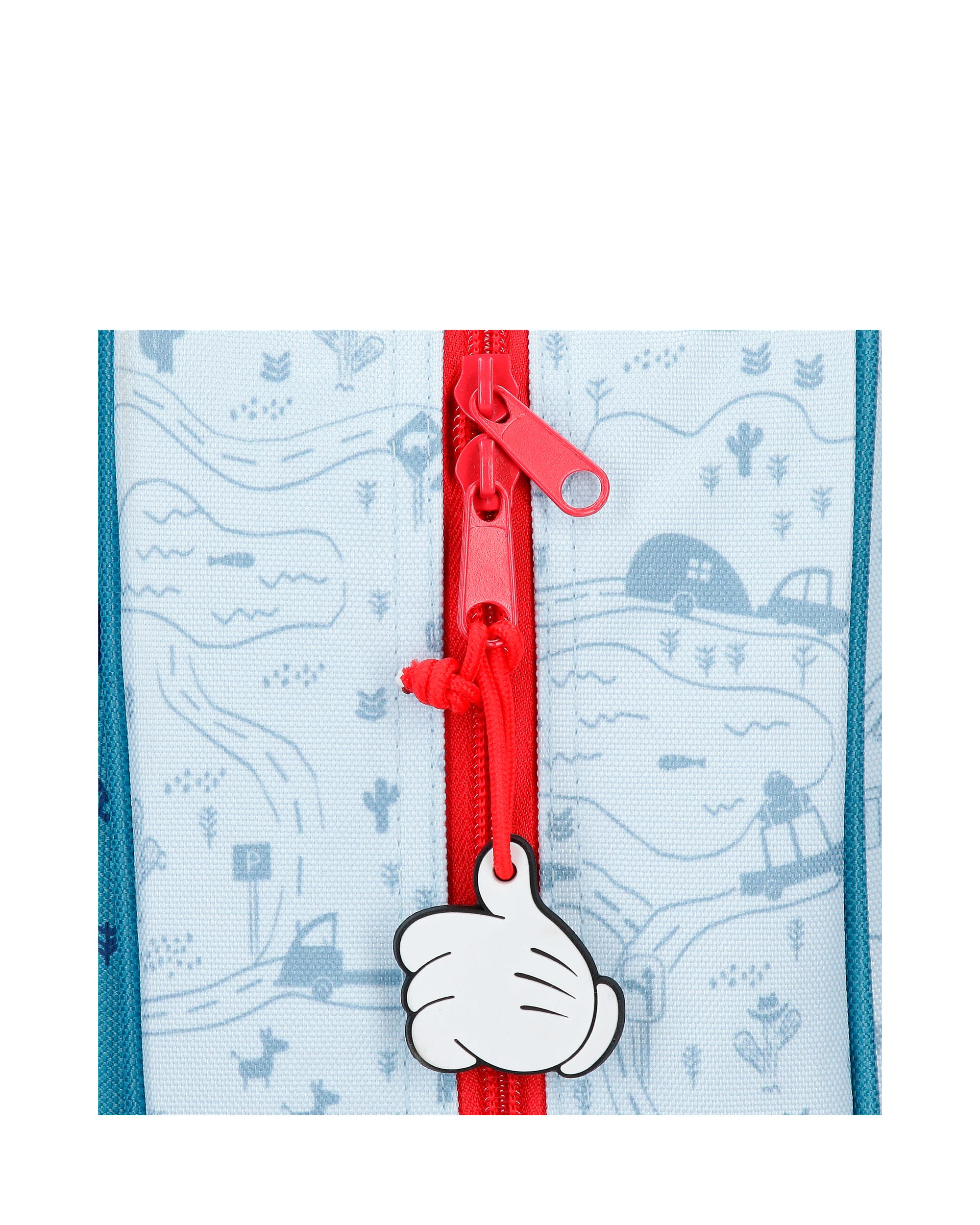 Mochila Infantil Mickey Road Trip 38cm com Bolso Frontal Azul-6