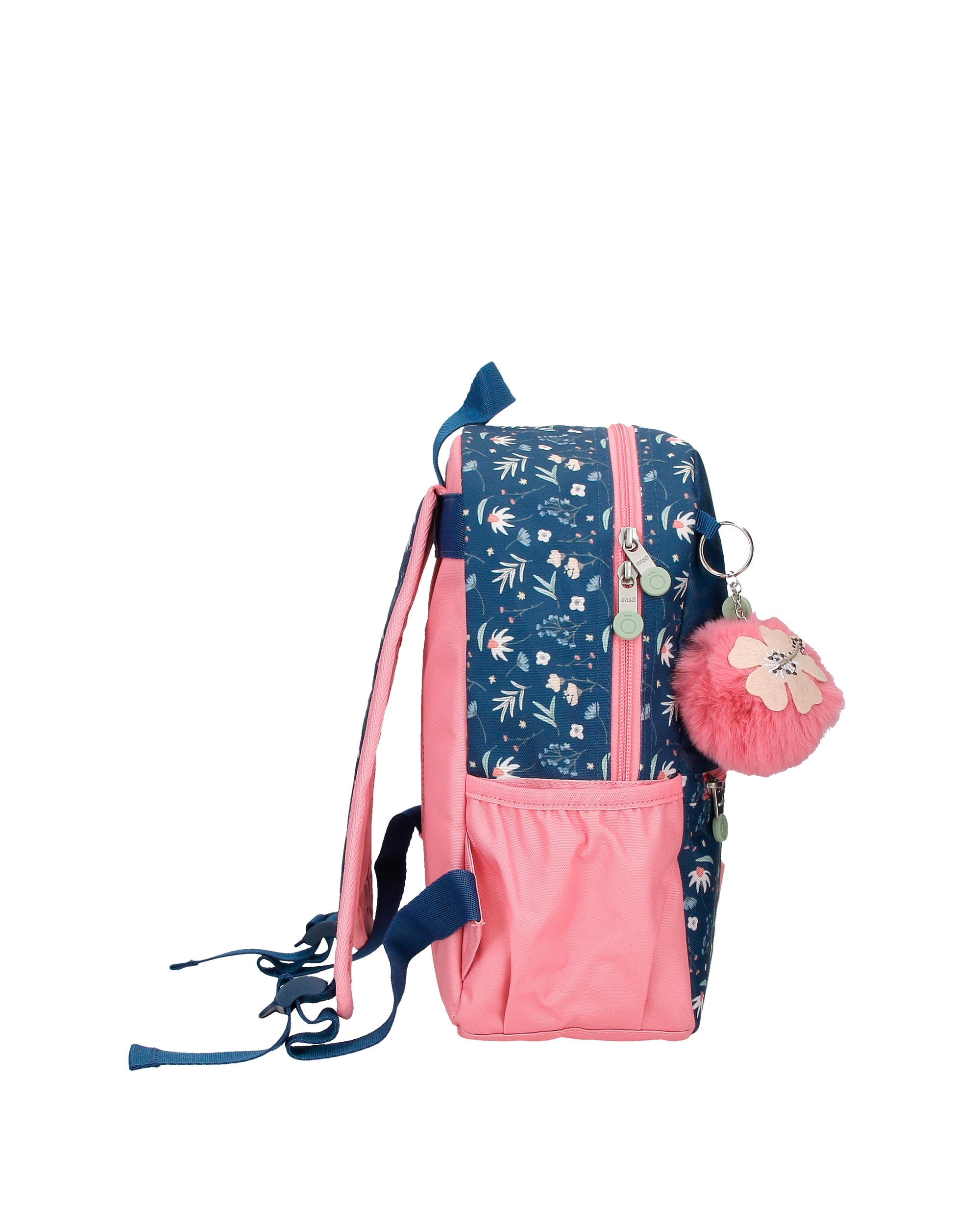 Mochila de Passeio Infantil Enso Ciao Bella Adaptável com Bolsos Laterais 32 Cm Azul-2