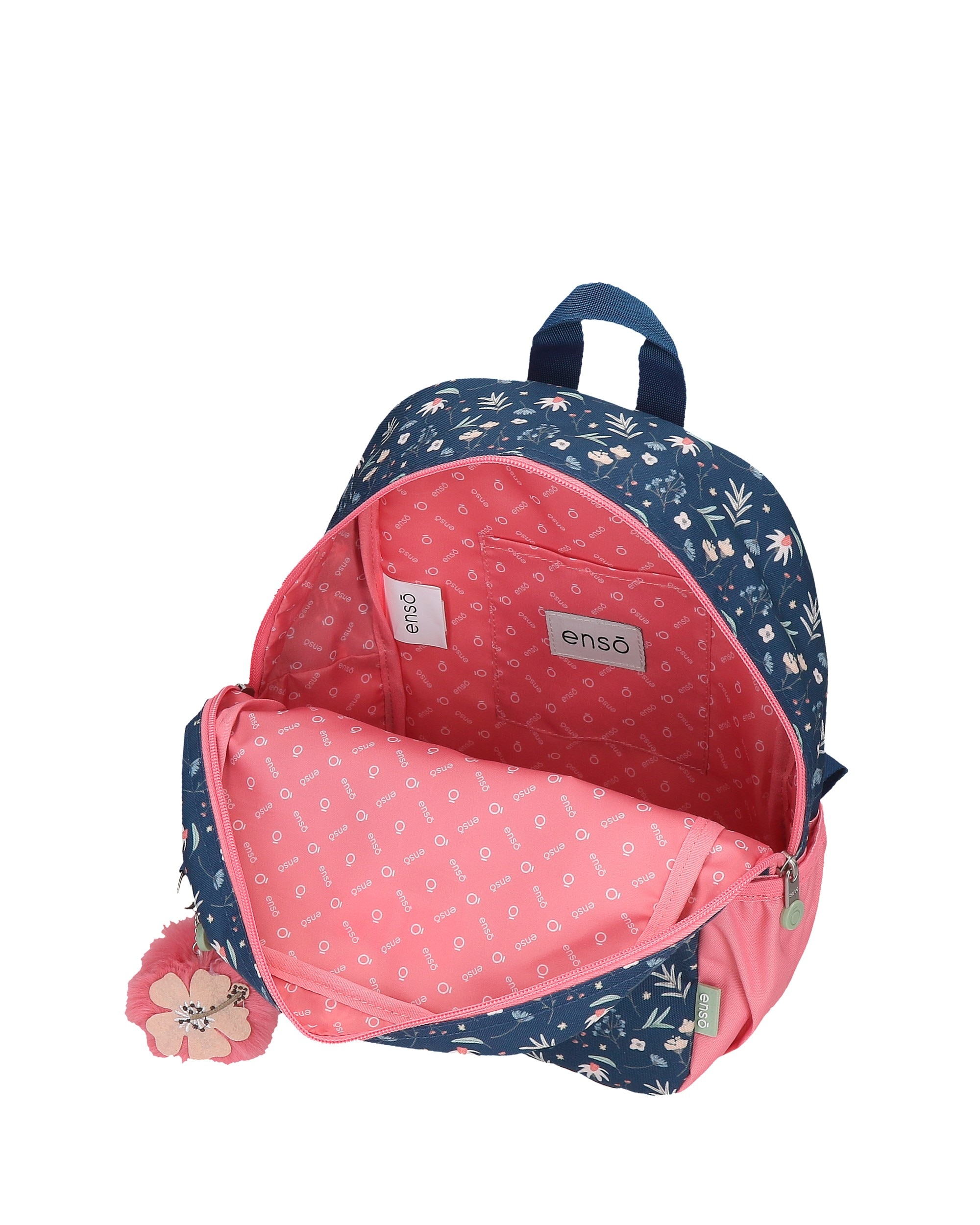 Mochila de Passeio Infantil Enso Ciao Bella Adaptável com Bolsos Laterais 32 Cm Azul-4