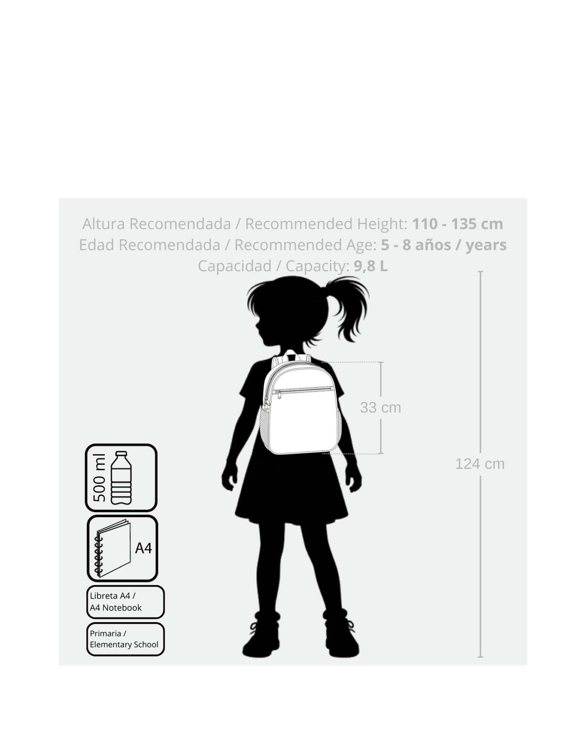 Mochila de Passeio Infantil Enso Ciao Bella Adaptável com Bolsos Laterais 32 Cm Azul-5