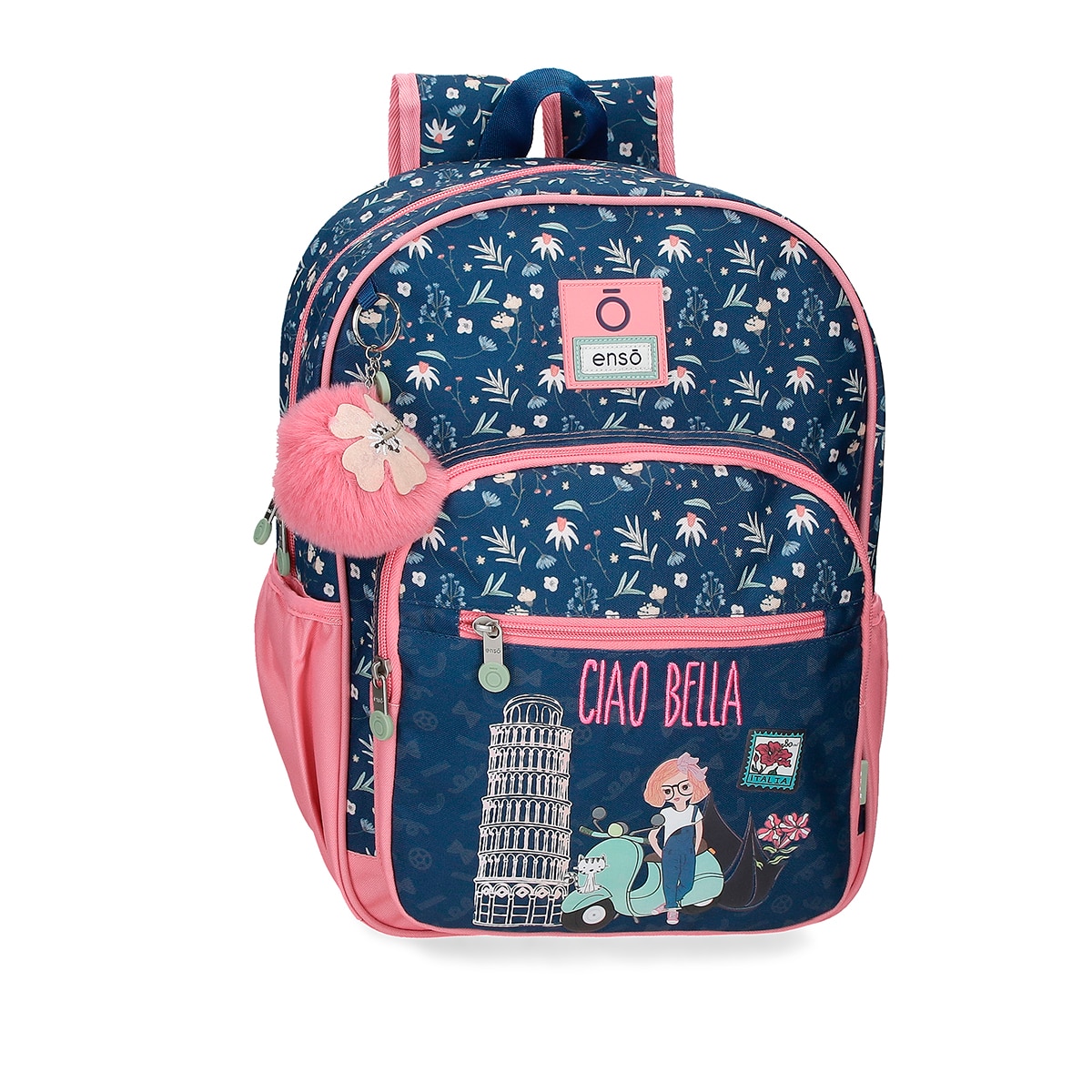 Imagem 0 de Mochila Escolar Enso Ciao Bella Adaptável com Bolsos Laterais 38 Cm