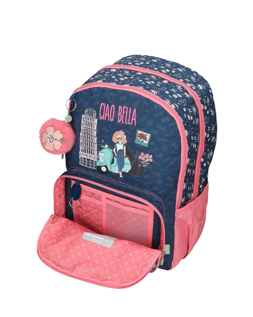 Mochila Enso Ciao Bella Duplo Compartimentos Azul-5