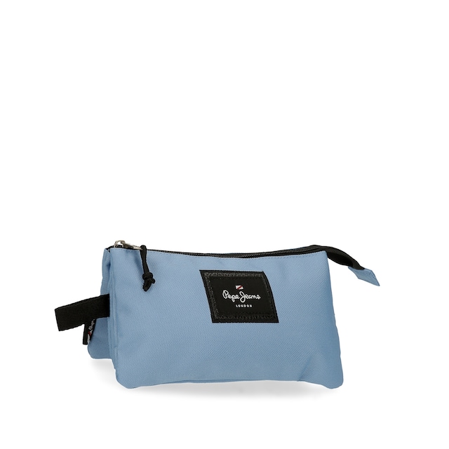 Imagem 0 de Estojo Pepe Jeans Aris Colorful Três Compartimentos Azul Céu