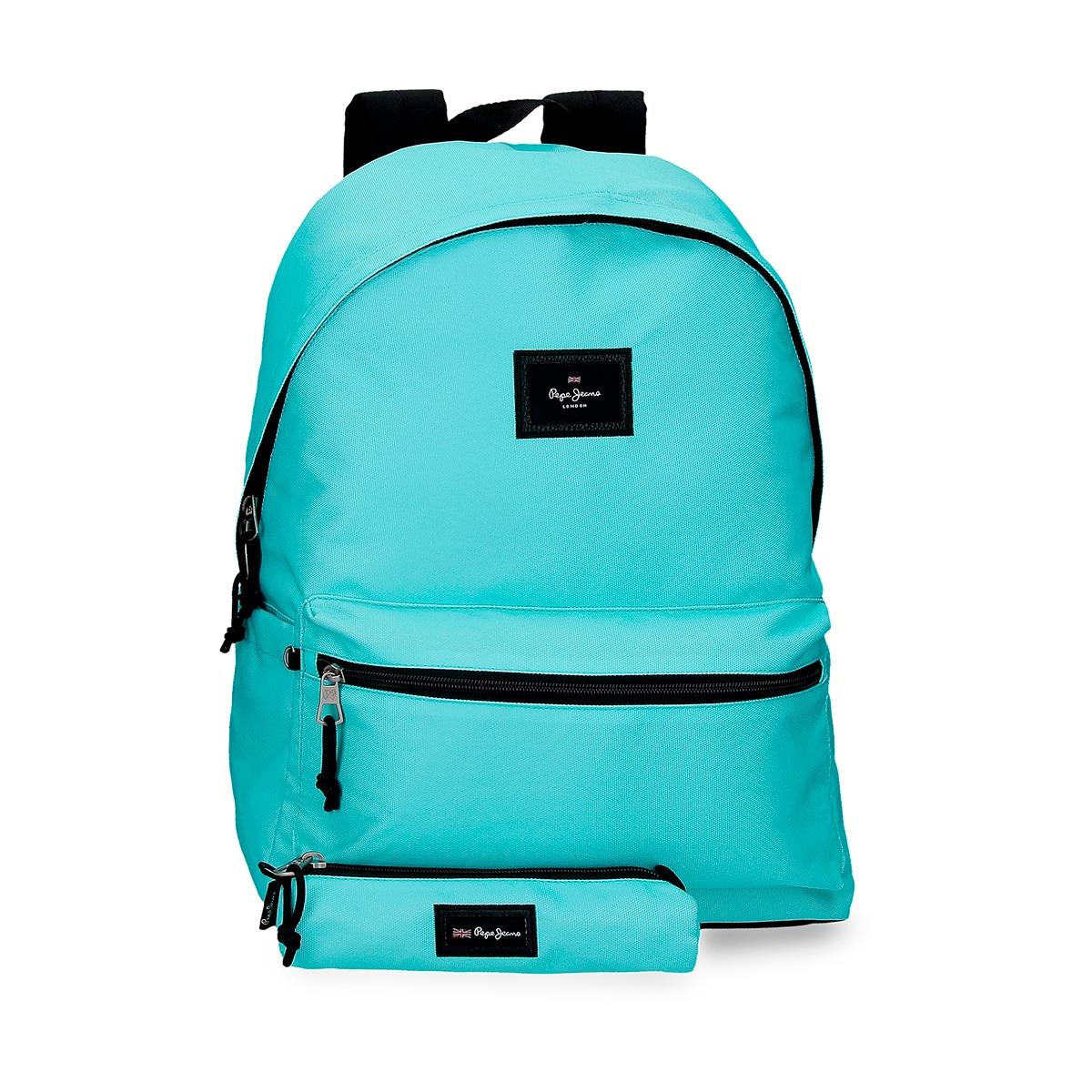 Mochila Pepe Jeans Aris + Estojo Escolar em Água-marinha Verde-1