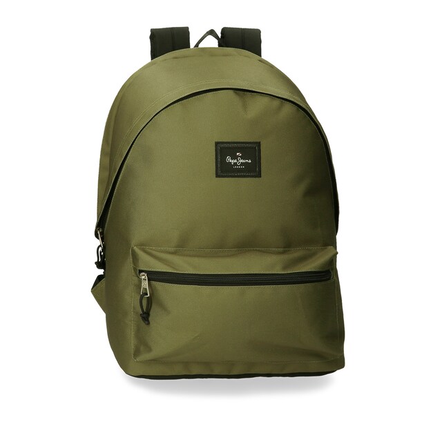Imagem 0 de Mochila Pepe Jeans Aris Colorful Porta-computador de Dois Compartimentos em Caqui-escuro