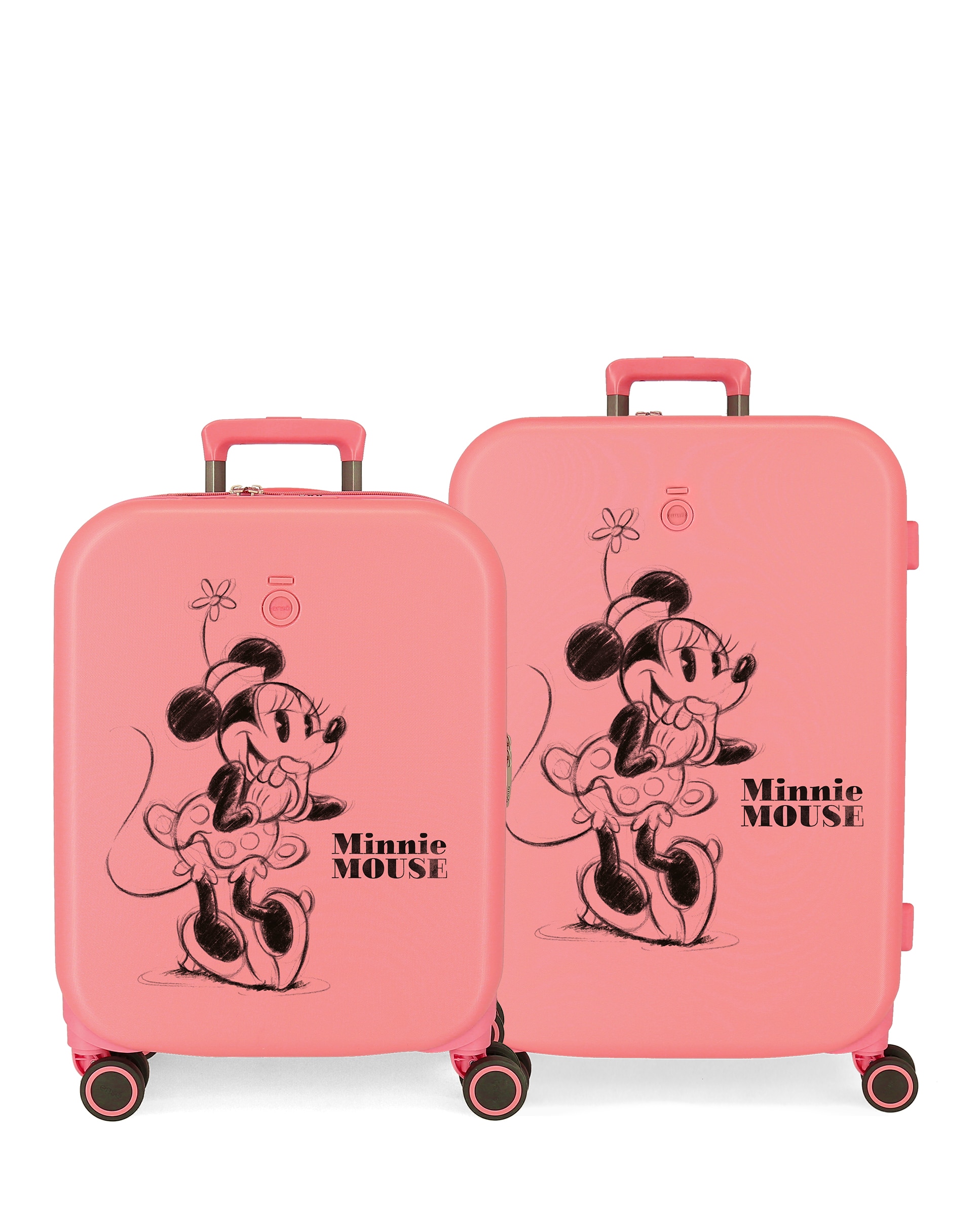 Conjunto de Malas (cabine e Média) Disney 100 Happiness com Capacidade de 116 L Coral-1