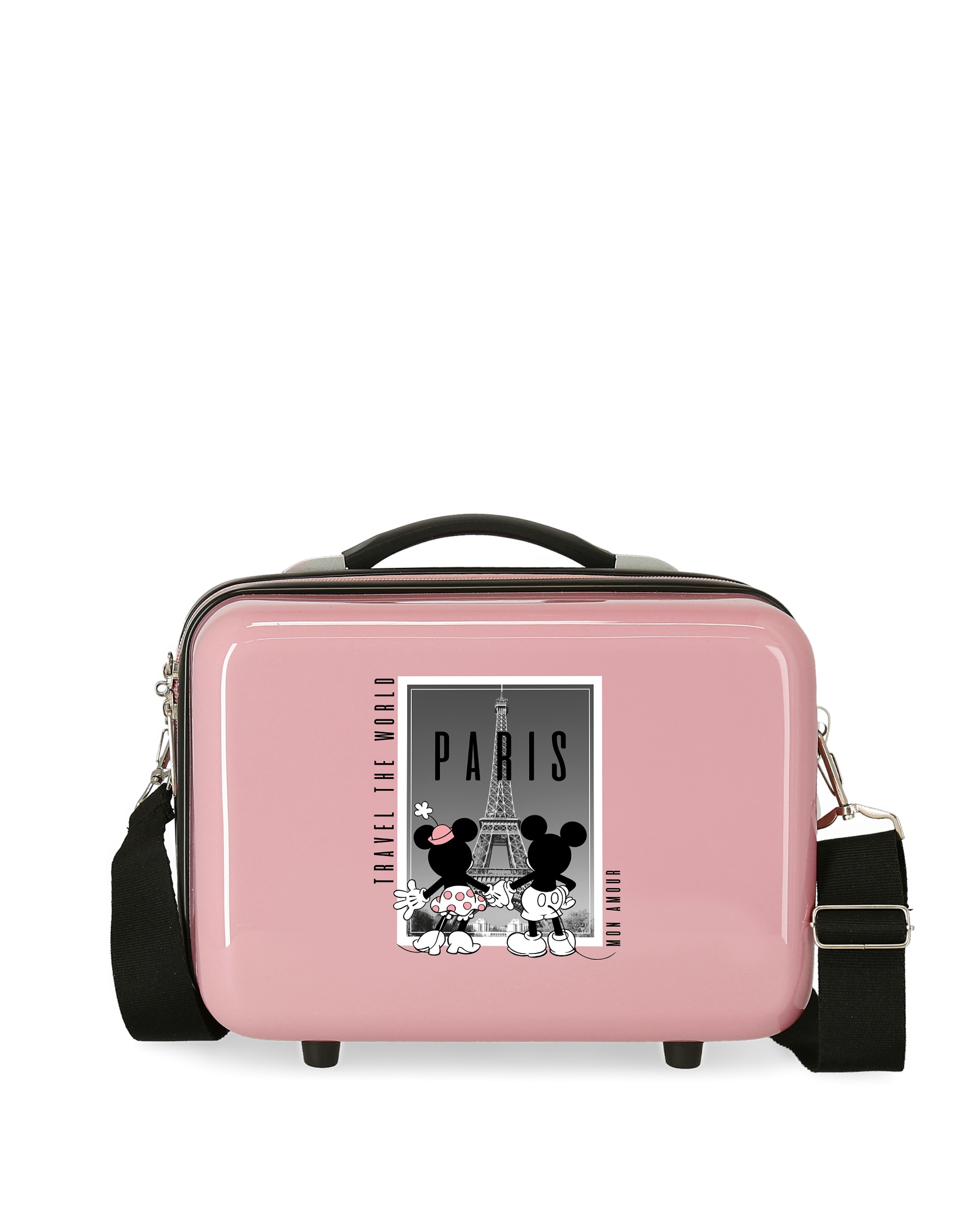 Necessaire Minnie e Mickey Paris Rígido com Capacidade de 9l Rosa-1