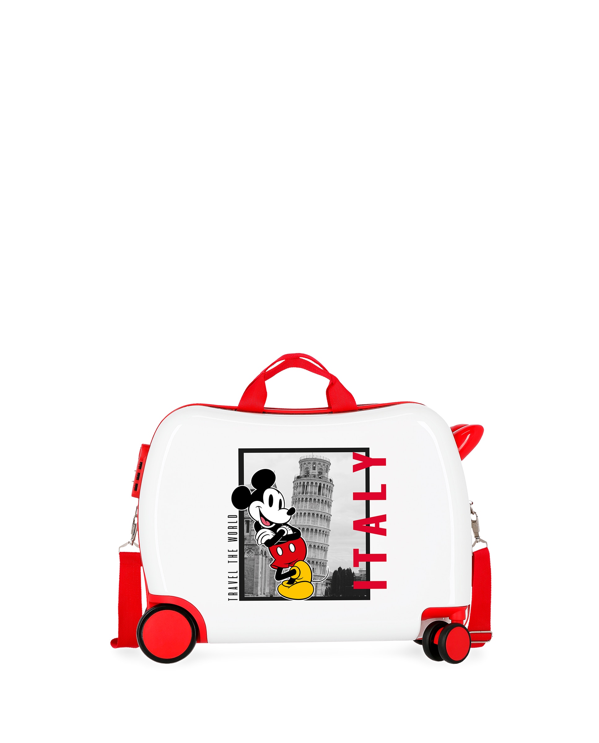 Maleta Infantil 2 Rodas Multidirecionais Mickey Italy Rígida com Capacidade de 34l Branco-1