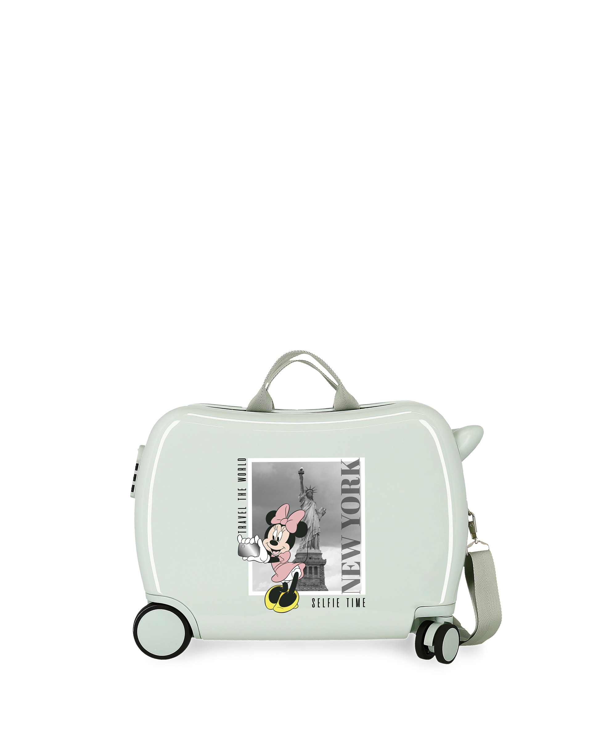 Mala Infantil 2 Rodas Multidirecionais Minnie New York Rígida com Capacidade de 34l Verde-1