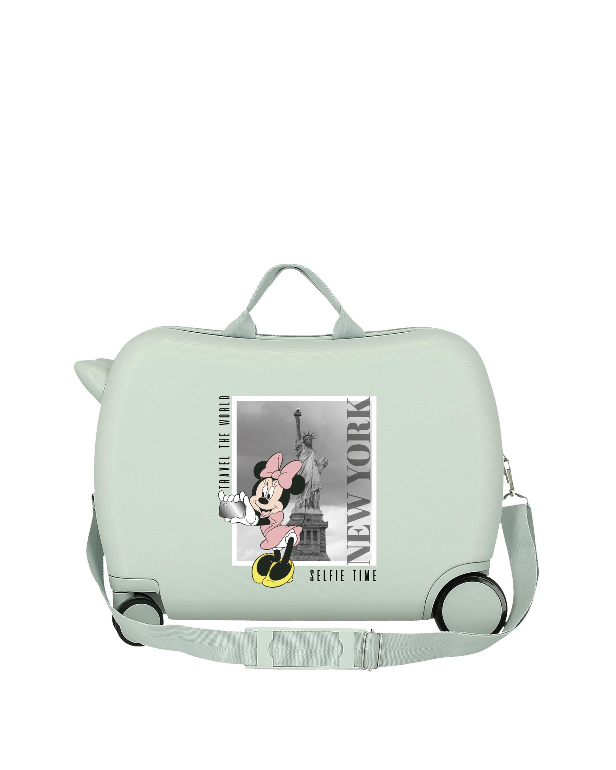 Mala Infantil 2 Rodas Multidirecionais Minnie New York Rígida com Capacidade de 34l Verde-3