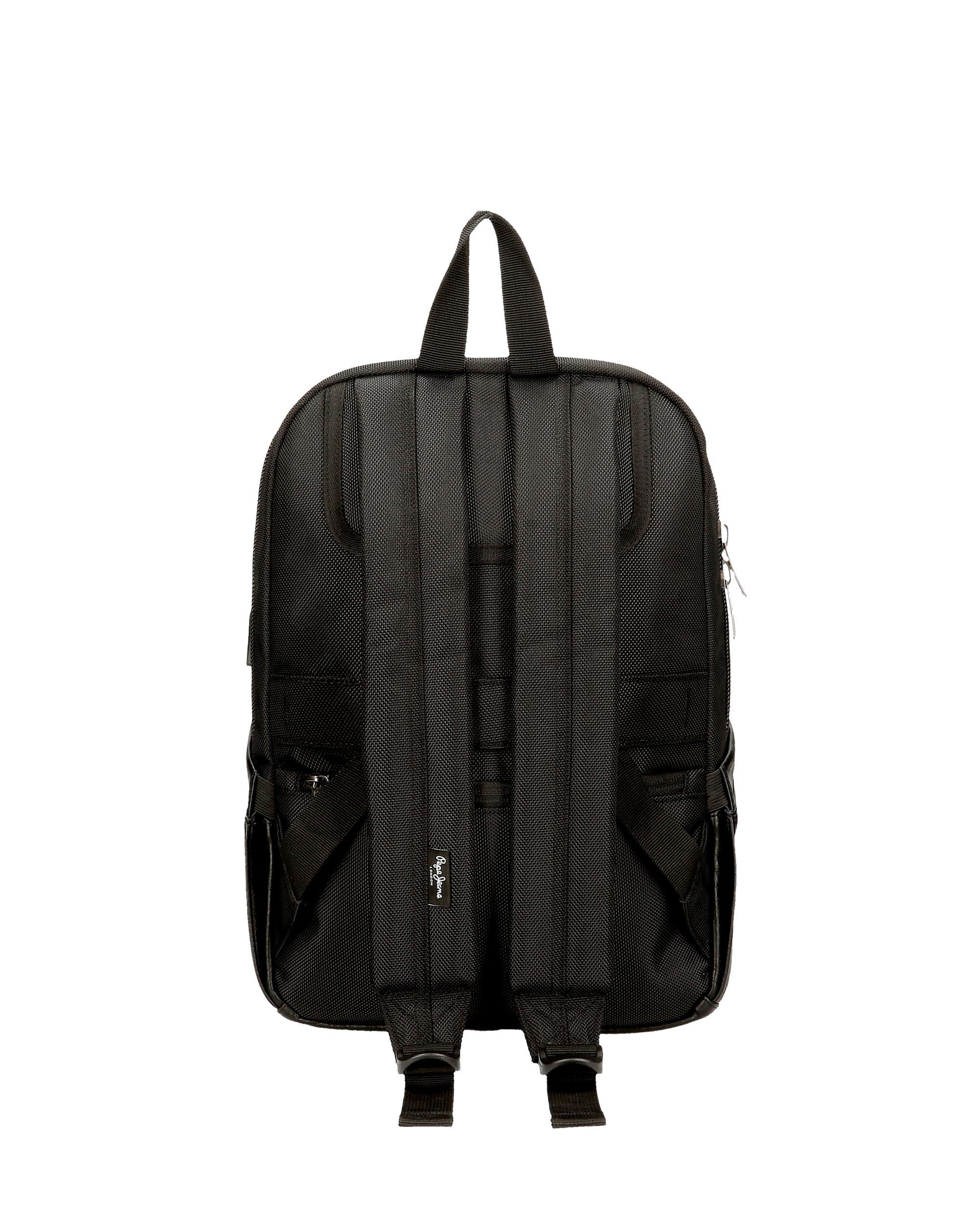 Mochila Adaptável Pepe Jeans Horley com Dois Compartimentos em Preto Preto-3
