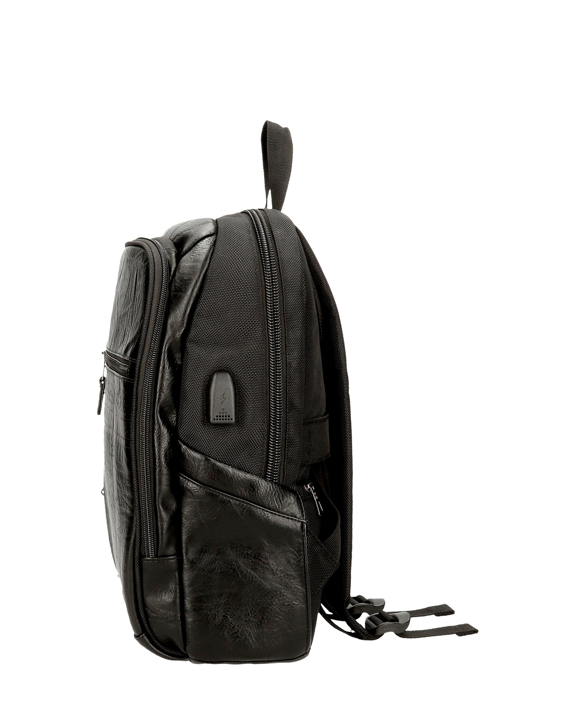 Mochila Adaptável Pepe Jeans Horley com Dois Compartimentos em Preto Preto-4