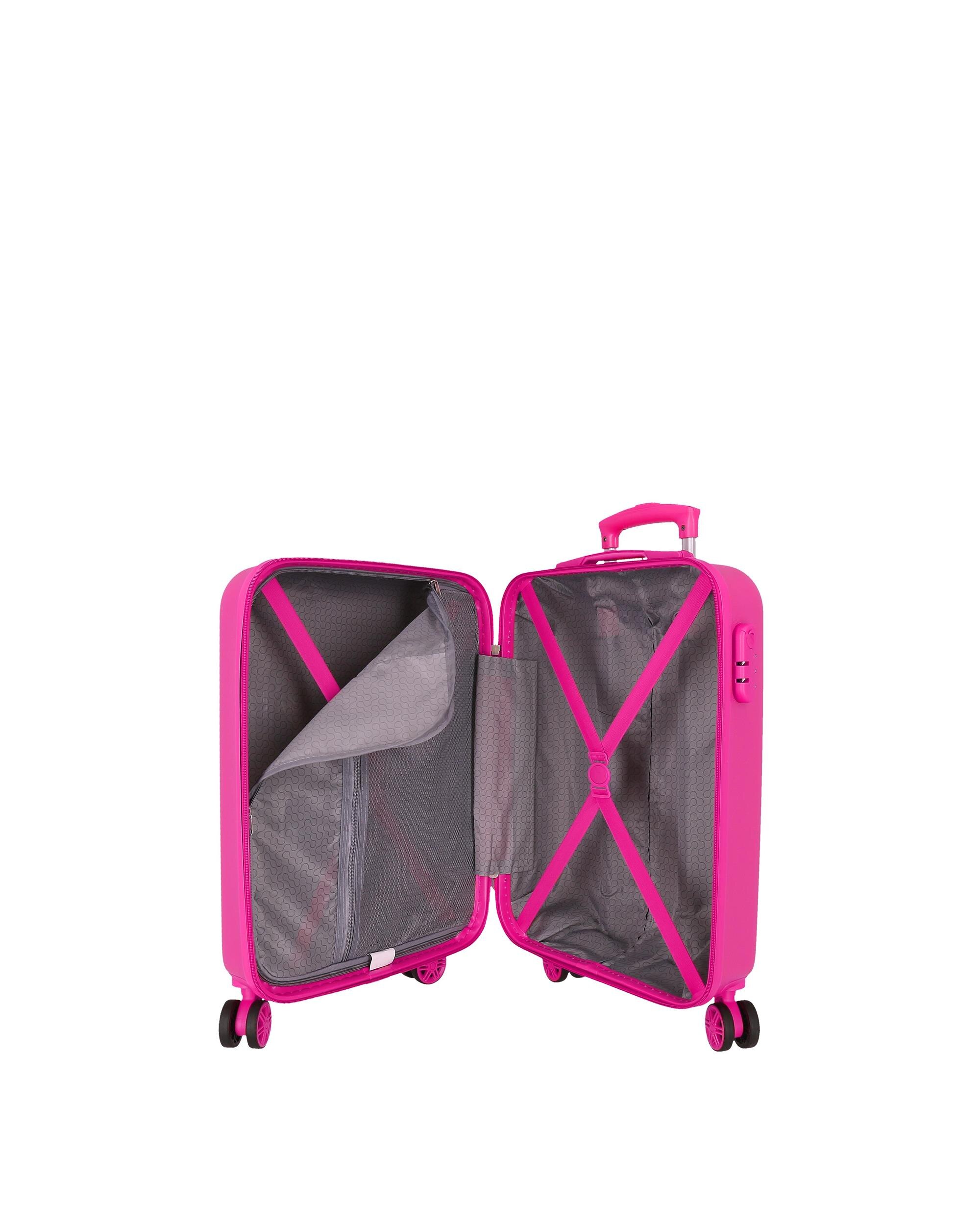 Mala de Cabine Luna Rígida 55 Cm Fúcsia com Capacidade de 35l Fúcsia-5