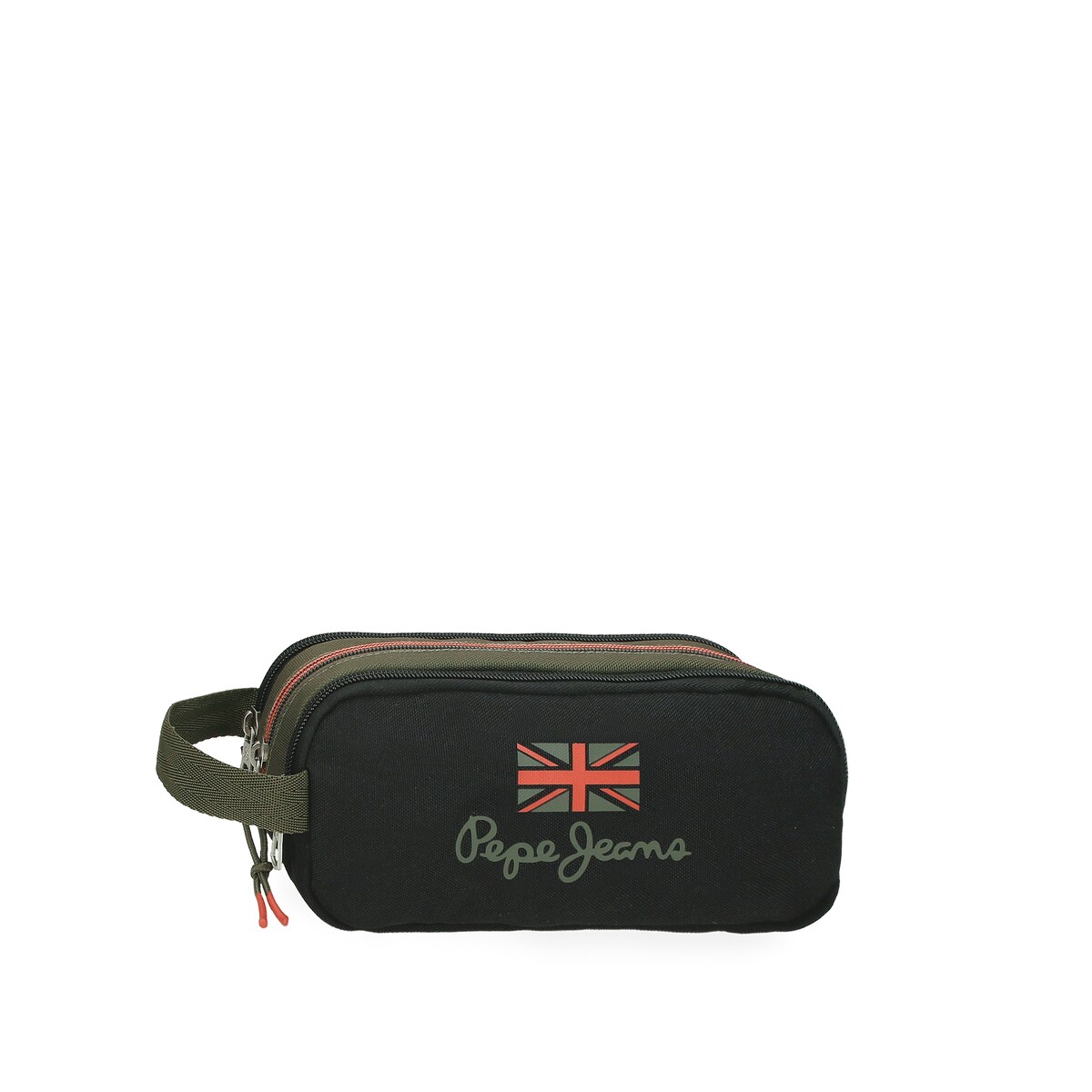 Estojo Ponder Triplo Compartimento e Alça Lateral Preto-1