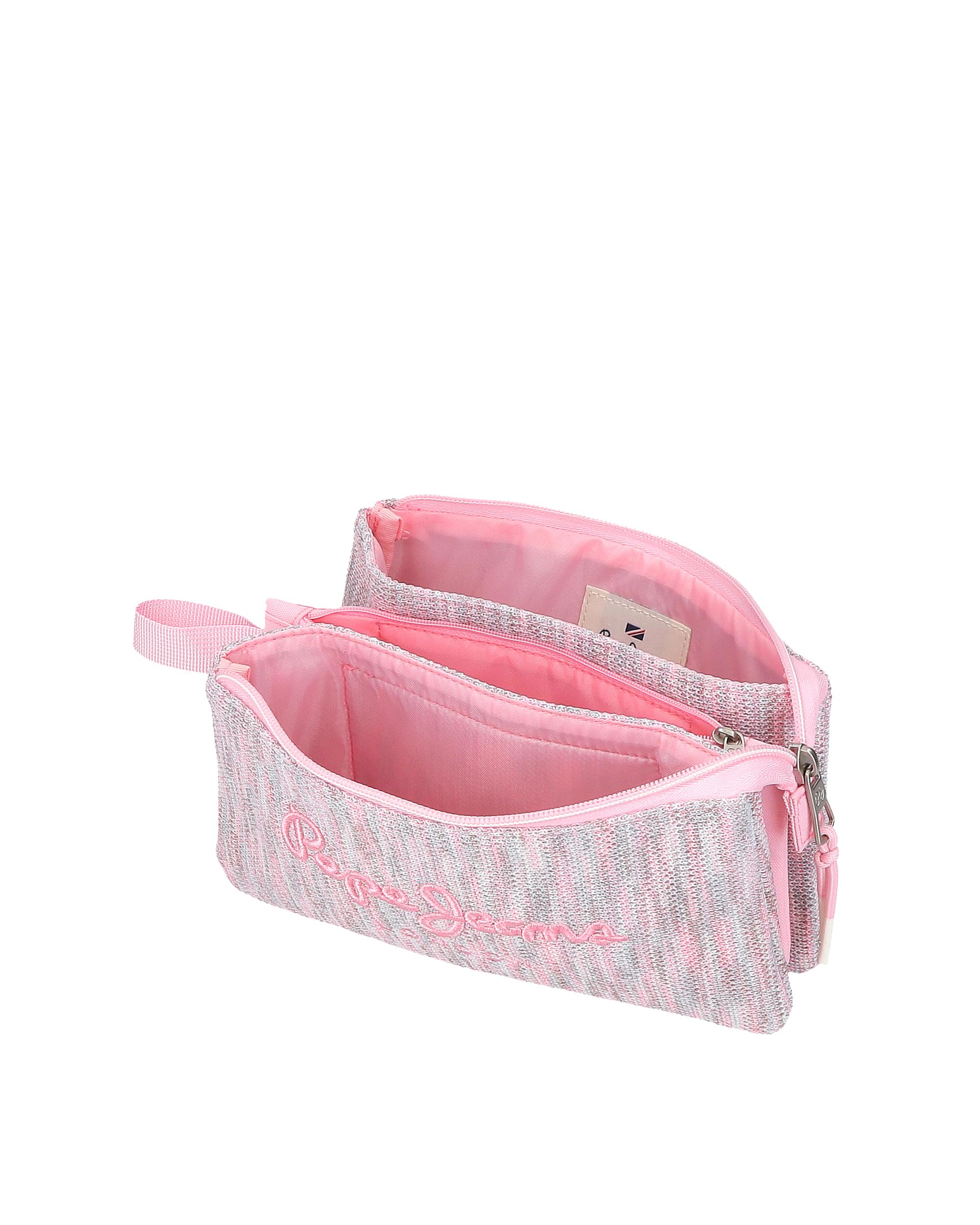 Estojo Miri Três Compartimentos Rosa-4