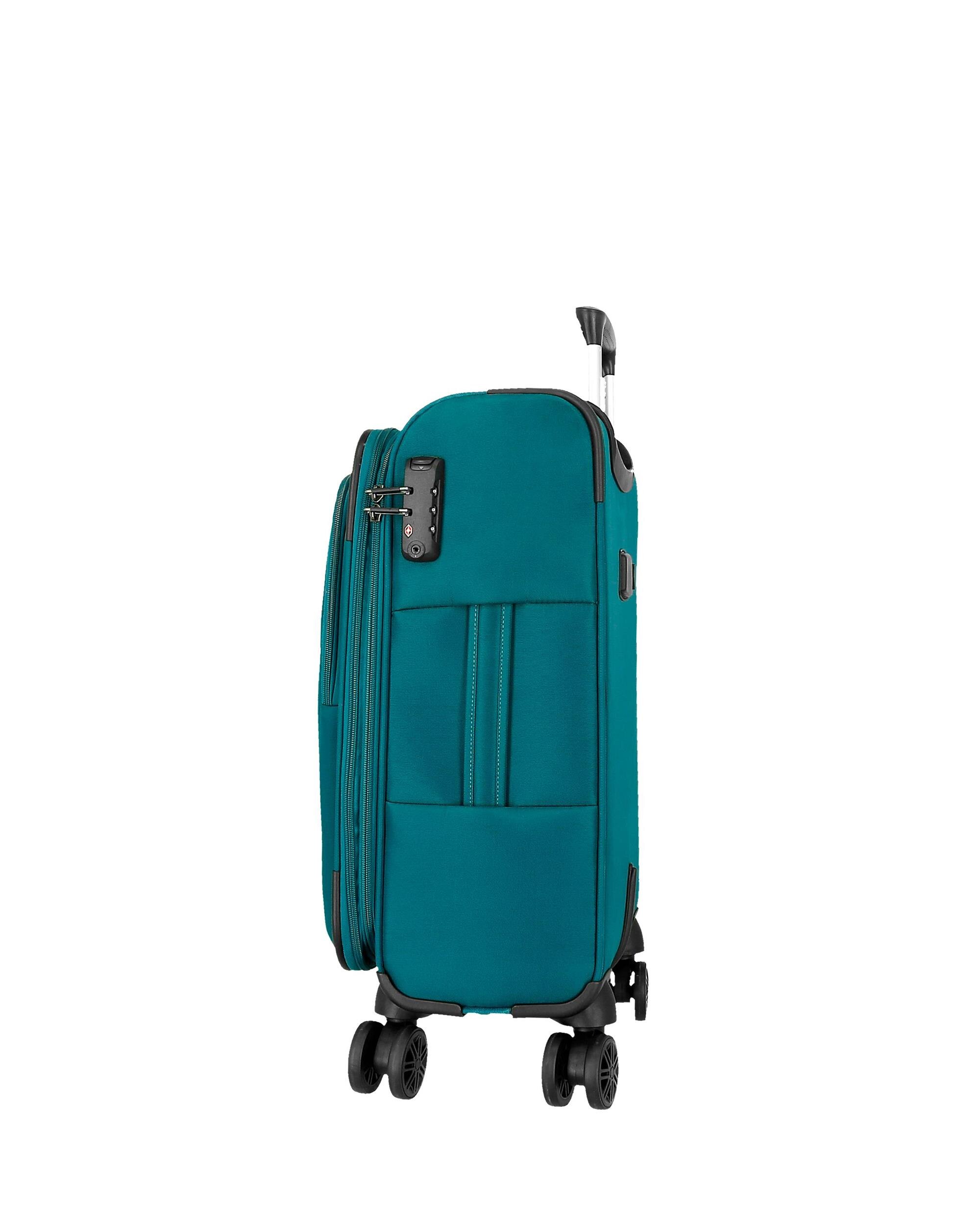 Conjunto de Malas (cabine e Média) Atlanta Soft com Capacidade de 93l Verde-azulado-2