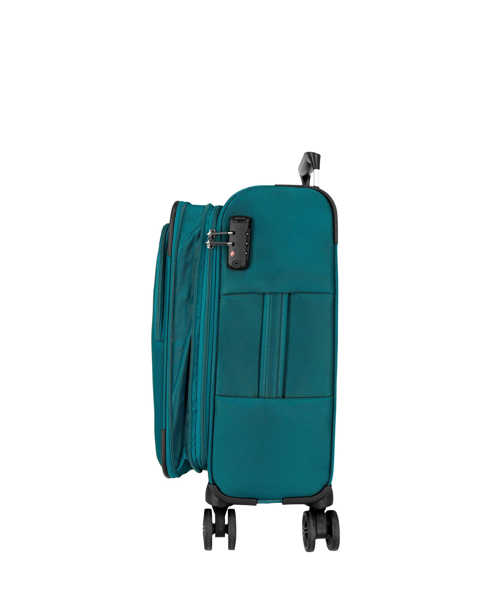 Conjunto de Malas (cabine e Média) Atlanta Soft com Capacidade de 93l Verde-azulado-6