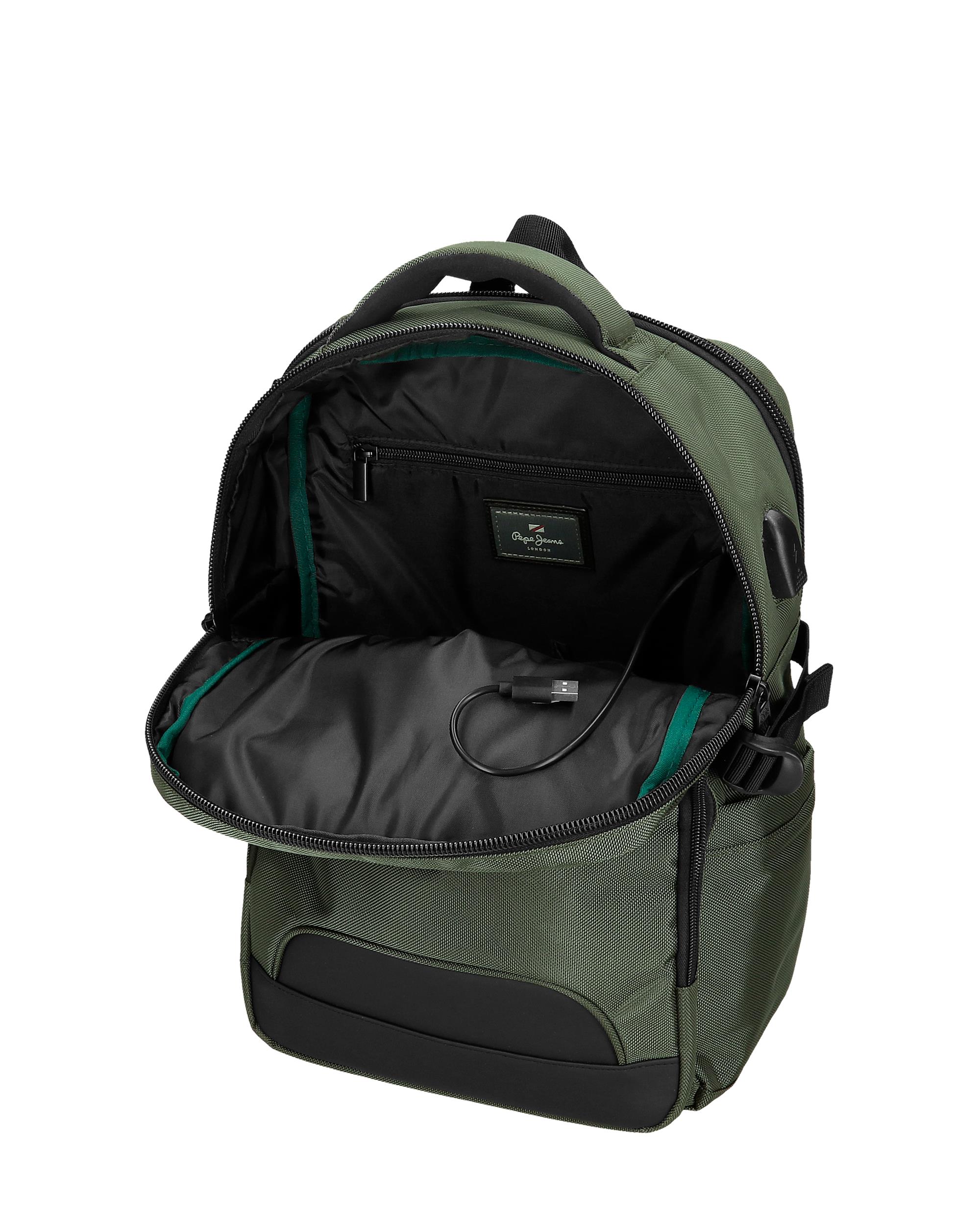 Mochila Porta Computador Adaptável 40 Cm Pepe Jeans Bromley 24 Azul Verde-6