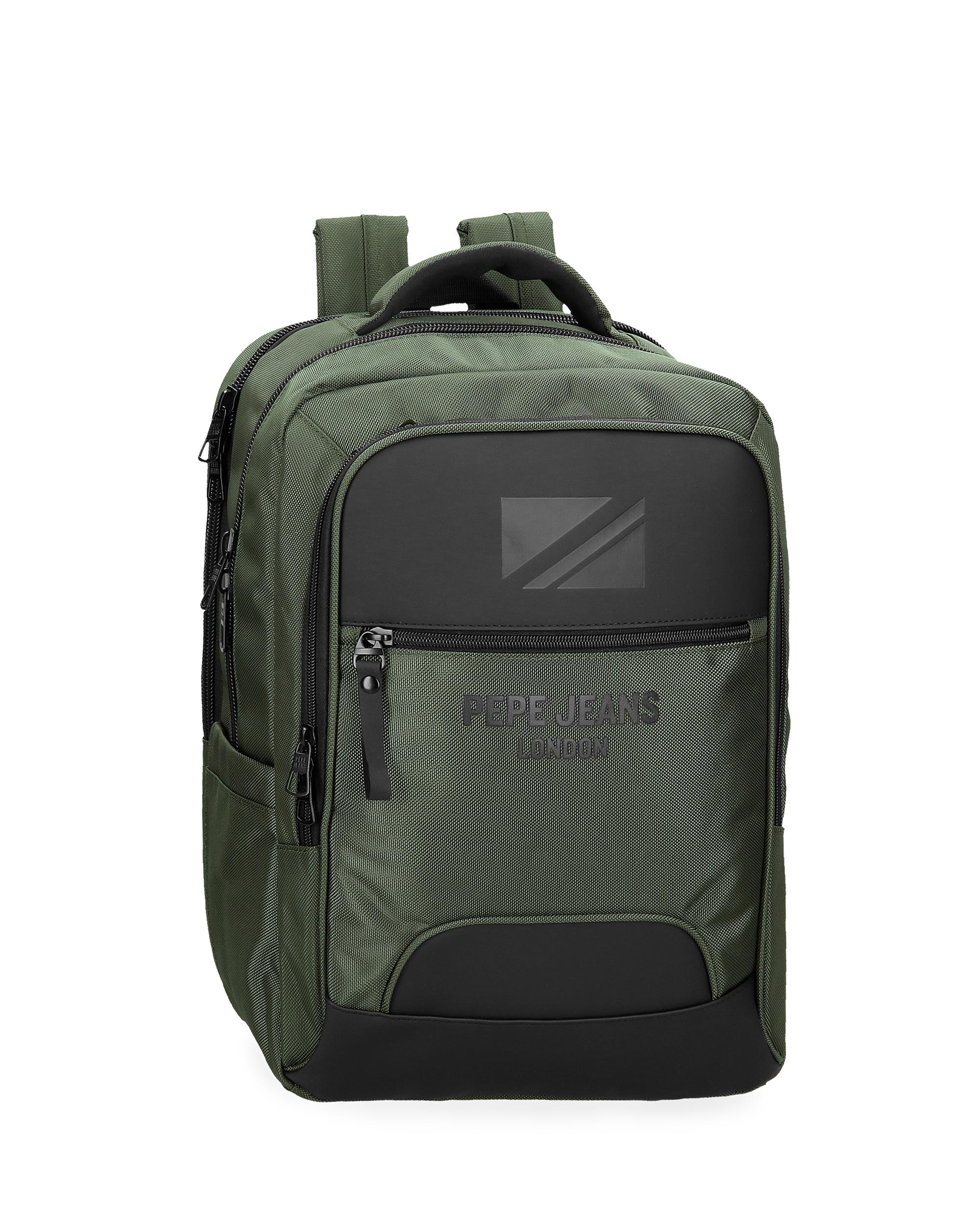 Imagem 0 de Mochila Pepe Jeans Bromley com Dois Compartimentos Adaptável a Trolley em Verde