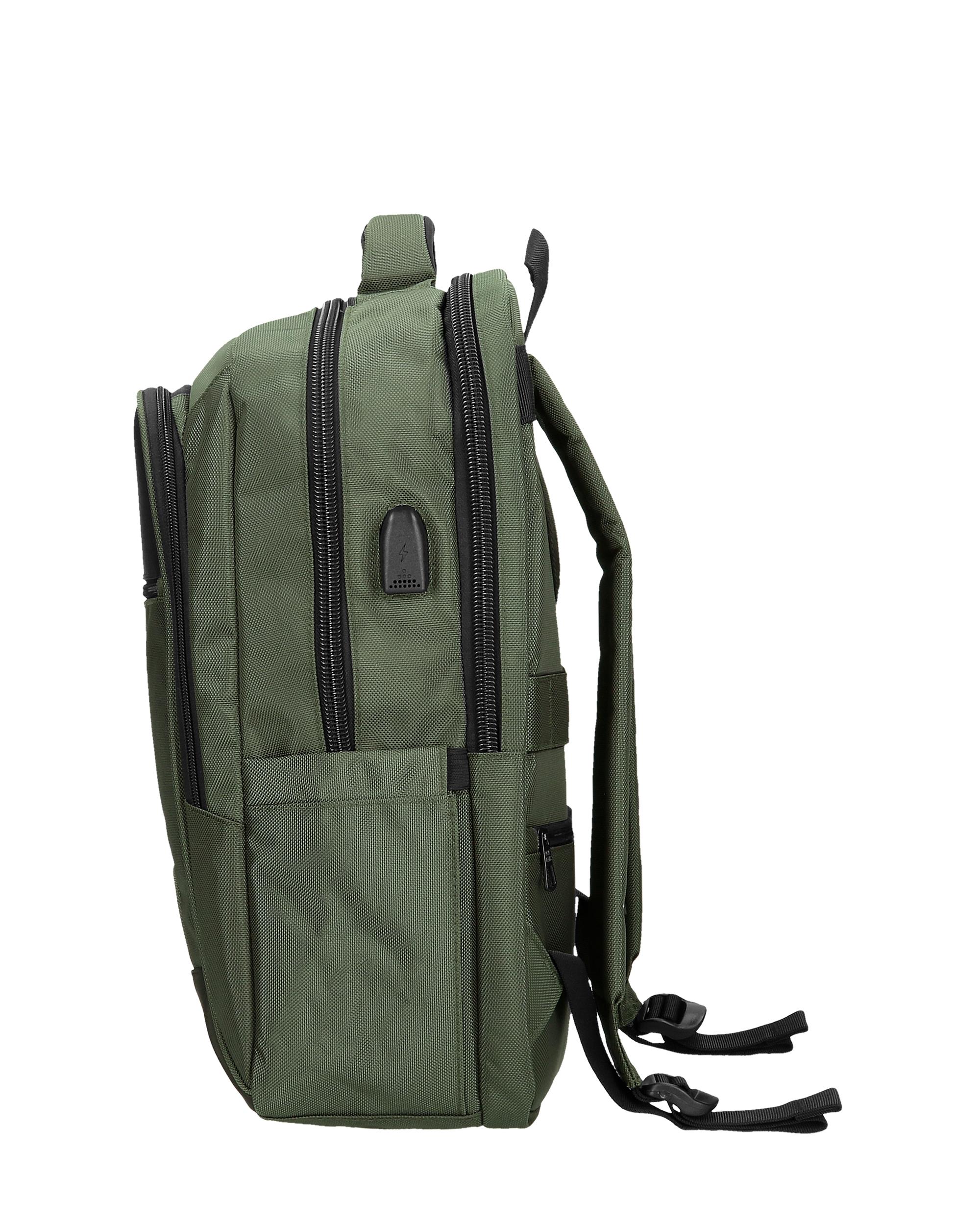 Mochila Pepe Jeans Bromley com Dois Compartimentos Adaptável a Trolley em Verde Preto-4